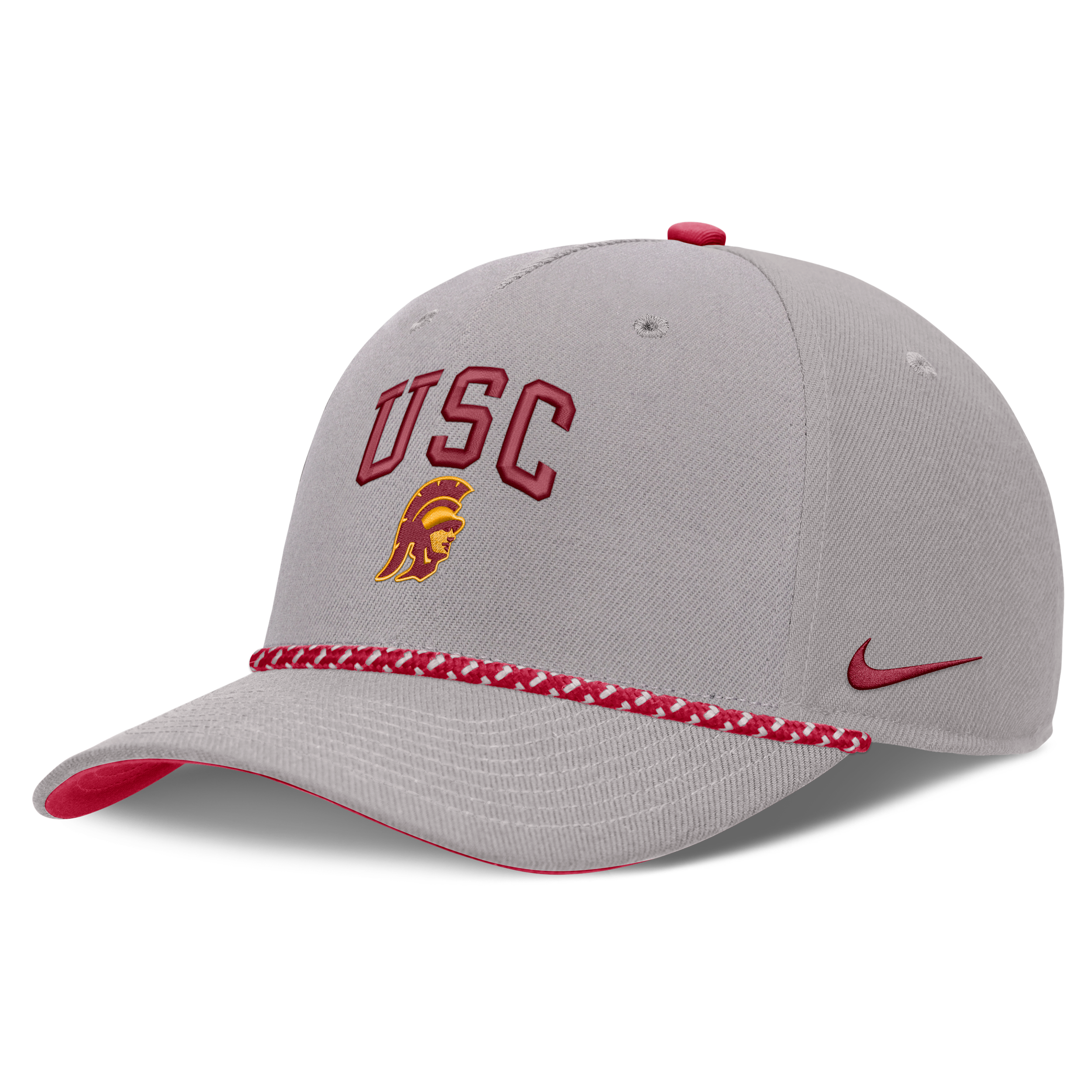 Men's and Women's Nike Gray Usc Trojans Primetime Rise Rope Adjustable Hat - Gray, Crimson