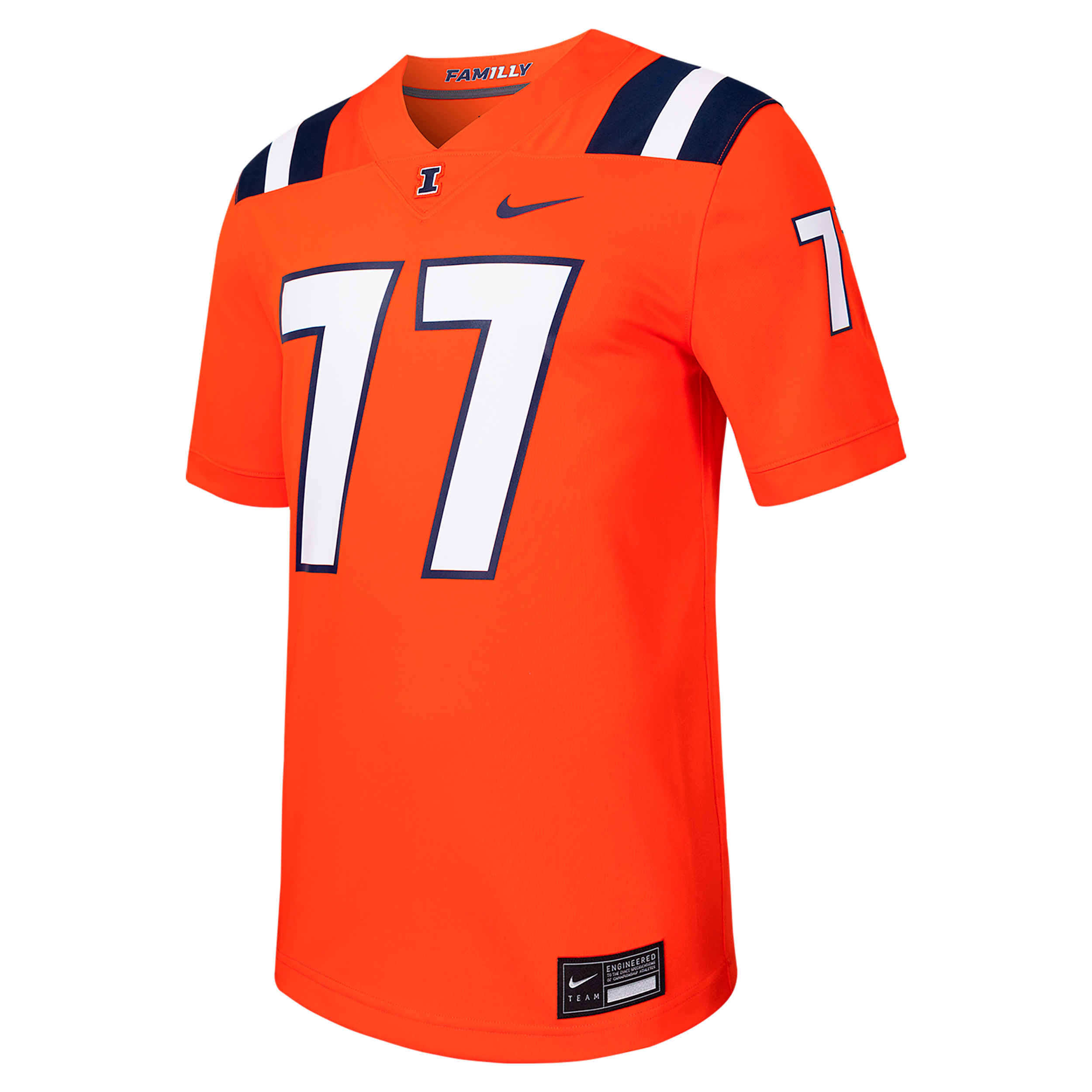 Nike Men's Illinois Fighting Illini #77 Orange Replica Alternate Football Jersey, XXL