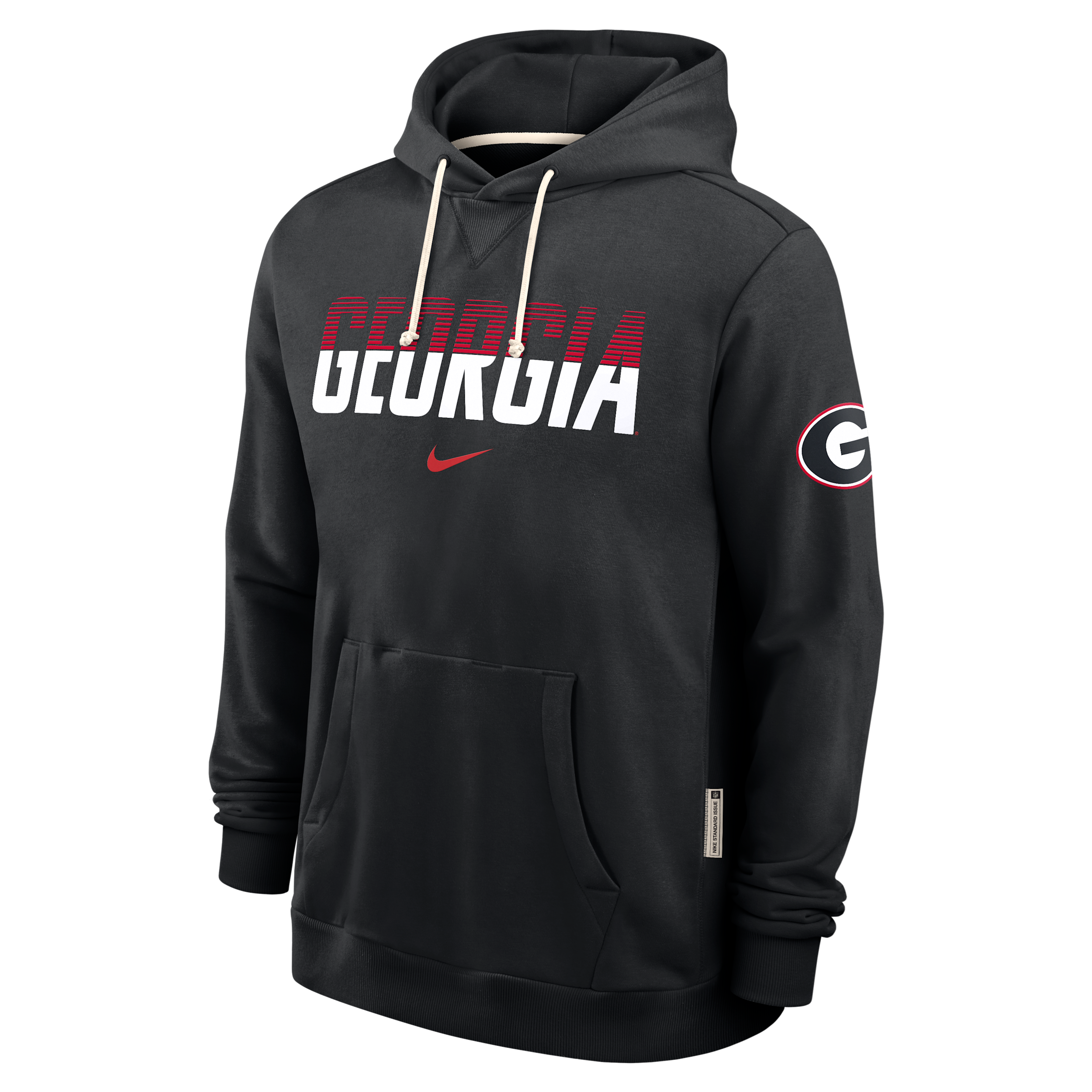 Georgia Sideline Standard Issue Nike Men's Dri-FIT College Pullover Hoodie in Black | 03AZ00AGBN-8DF