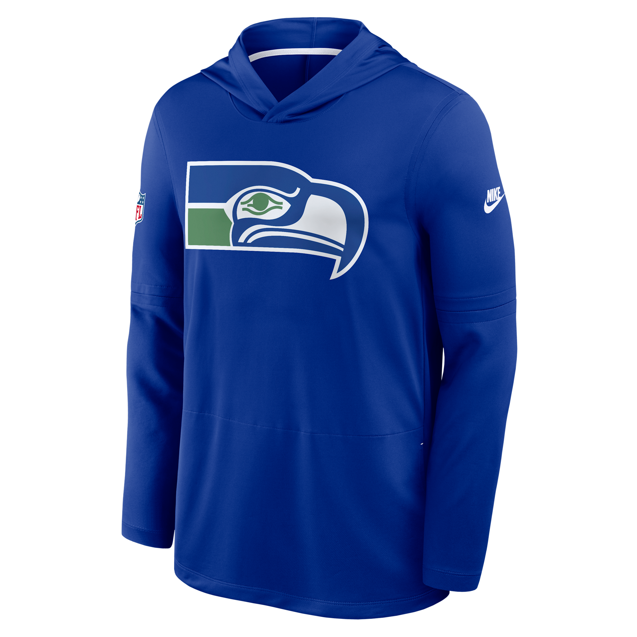 Men's Nike Royal Seattle Seahawks Sideline Alternate Lightweight Long Sleeve Hooded Dri-FIT T-Shirt