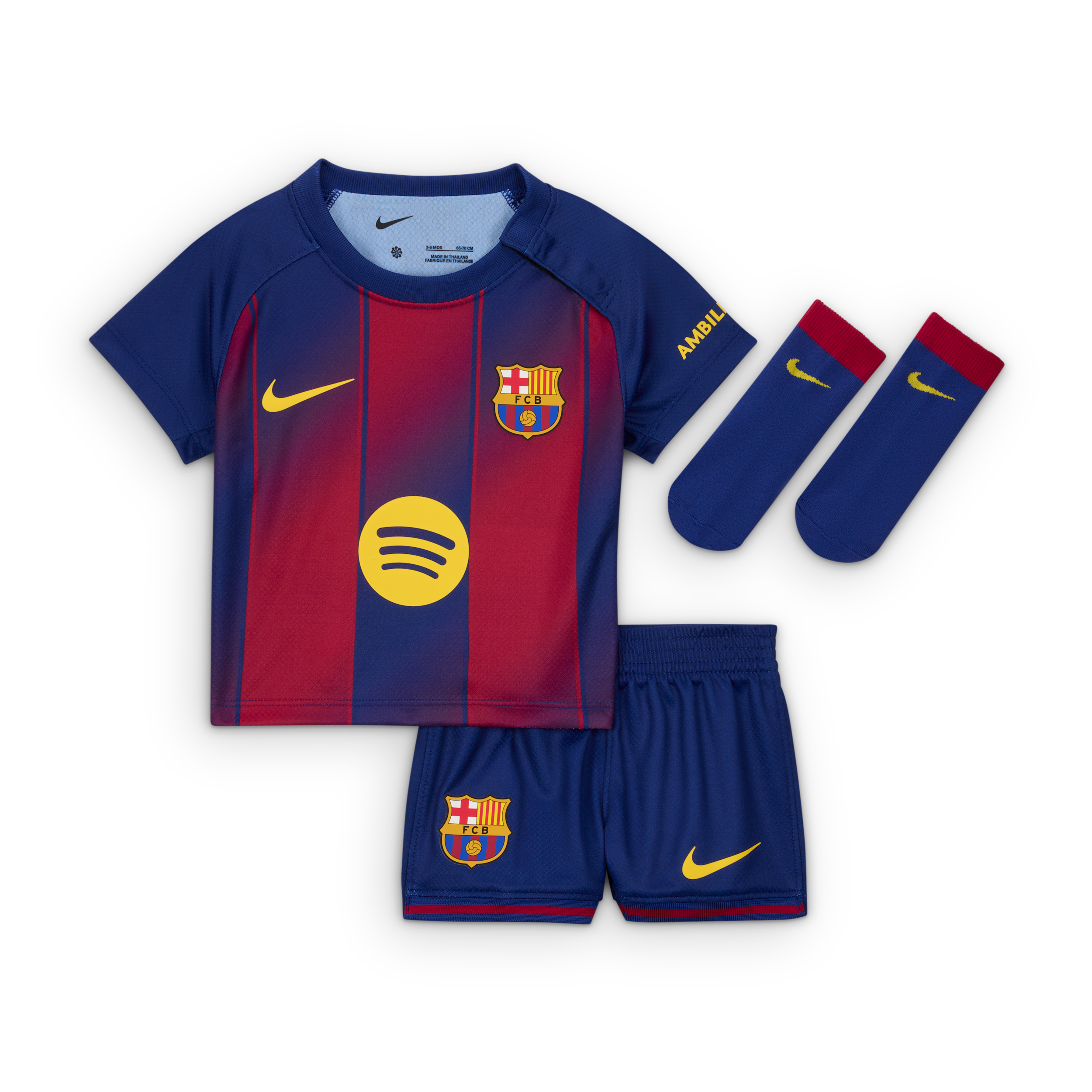 Nike Fc Barcelona 2025/26 Stadium Home Baby/toddler  Soccer Replica 3-piece Kit In Blue