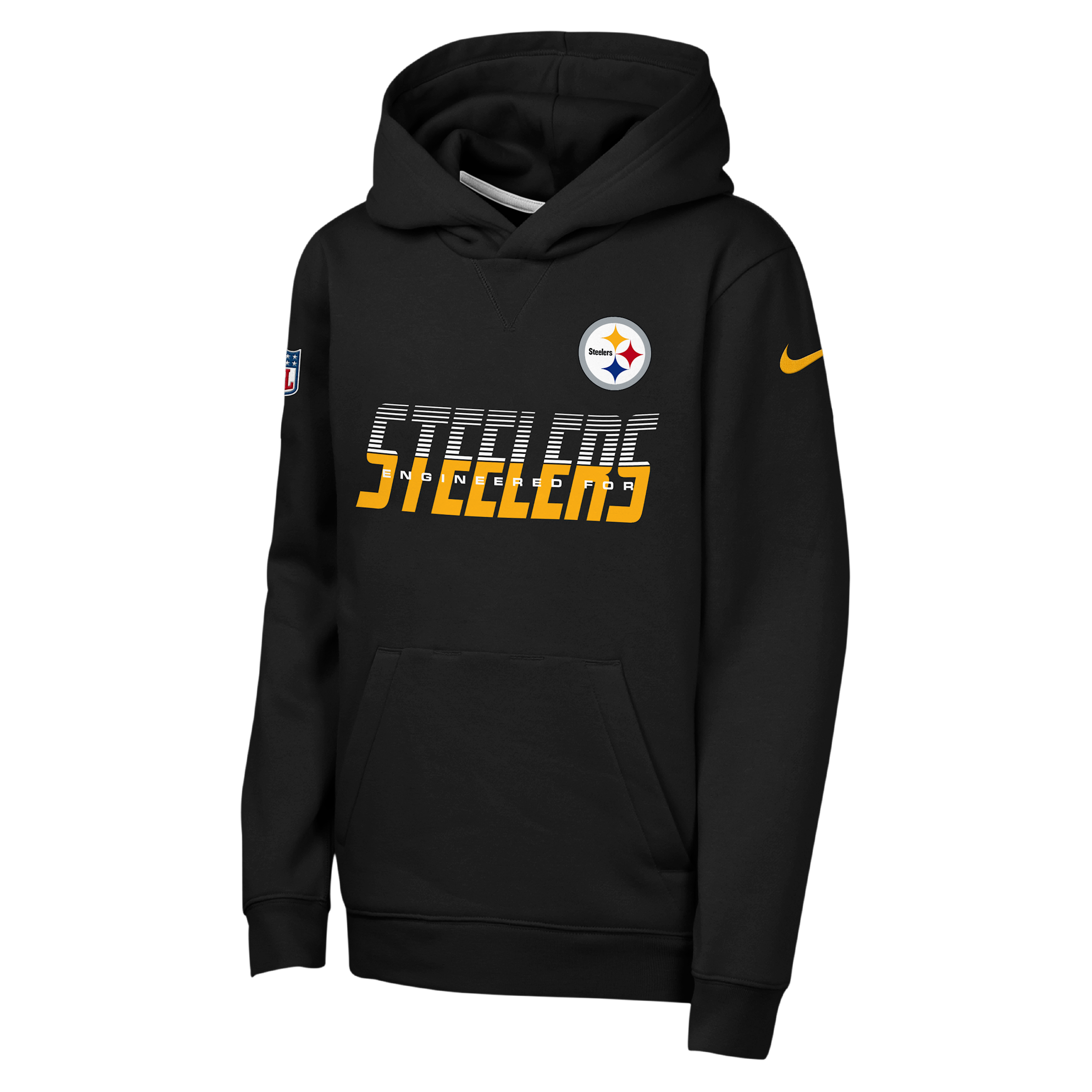 Pittsburgh Steelers Sideline Big Kids' Nike Dri-FIT NFL Pullover Hoodie in Black | Z1B7NFQWSTE-NAW