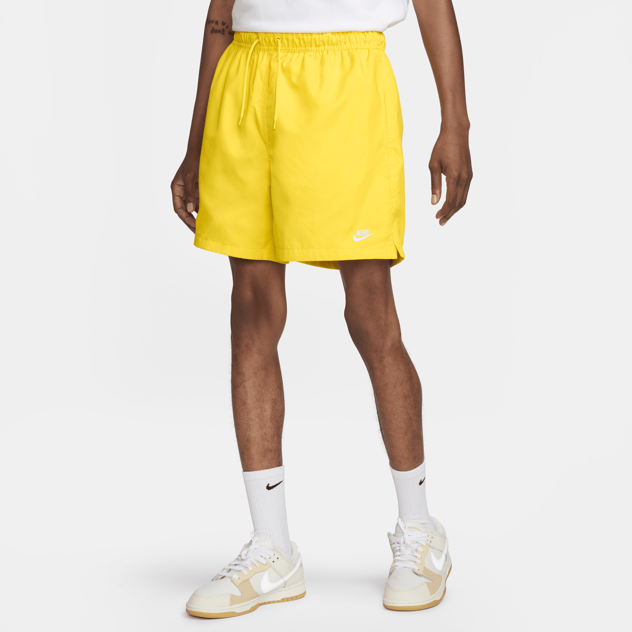 Shop Nike Men's Club Woven Flow Shorts In Yellow