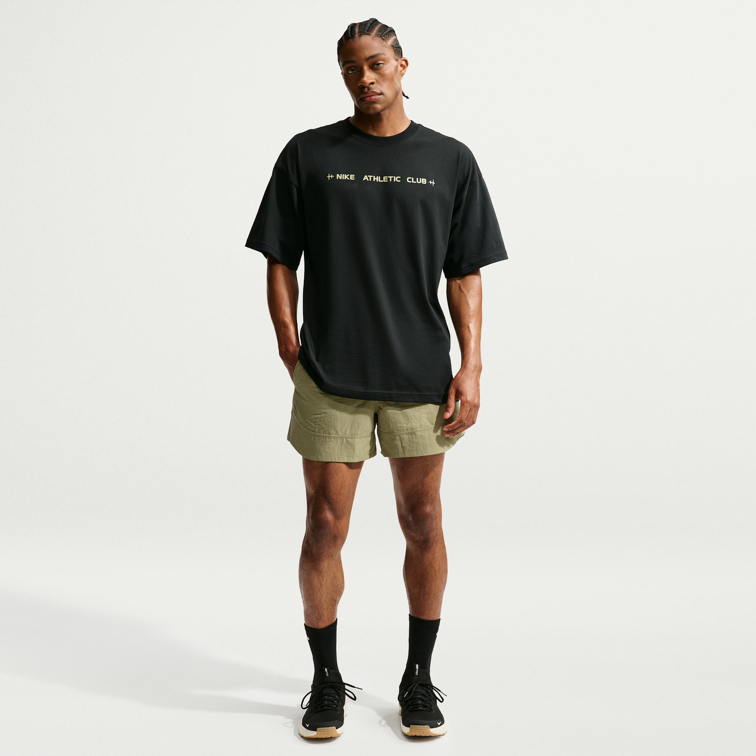 Nike Men's NAC Dri-FIT Woven 5'' Versatile Shorts, Medium, Dusty Olive