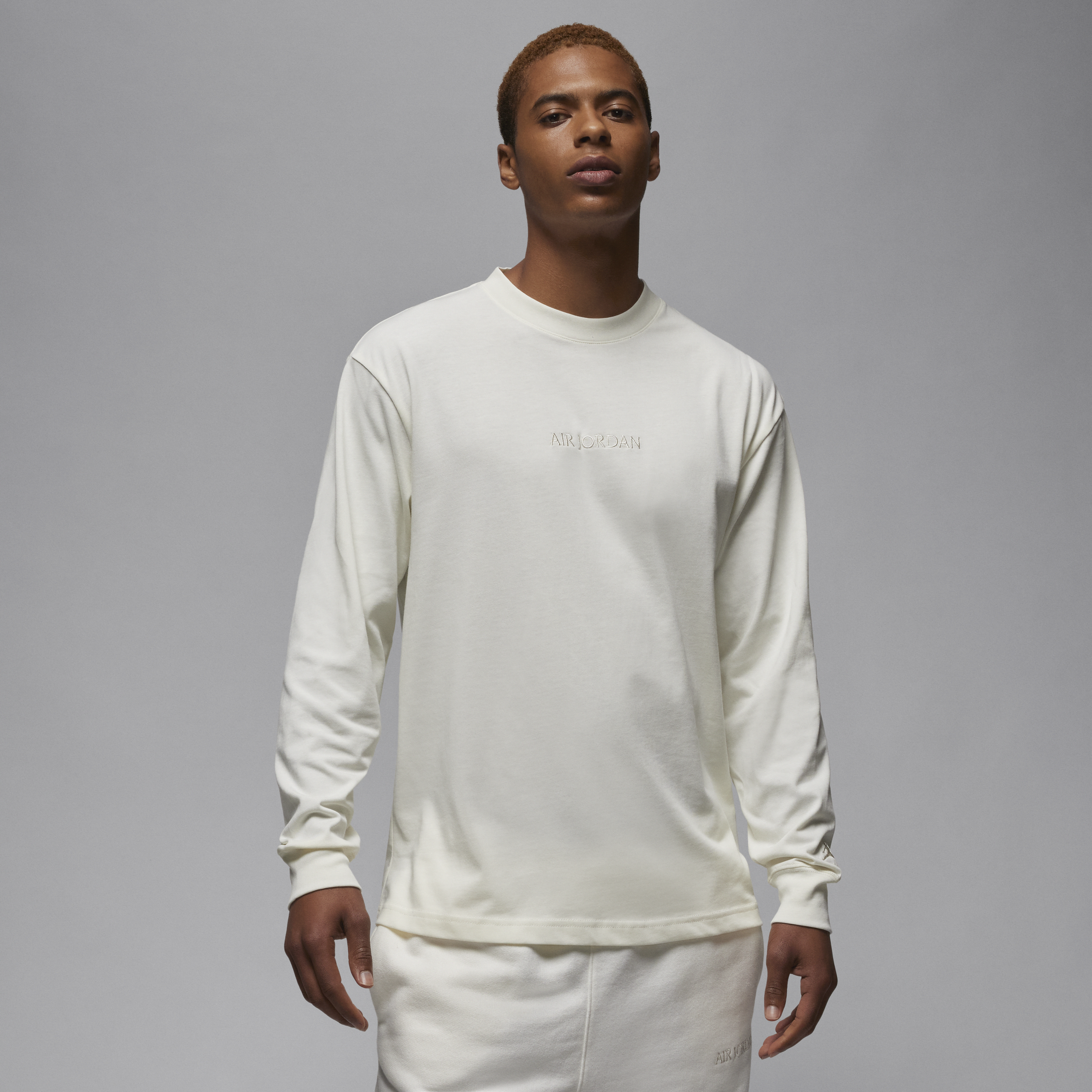 Jordan Men's  Wordmark Long-sleeve T-shirt In White