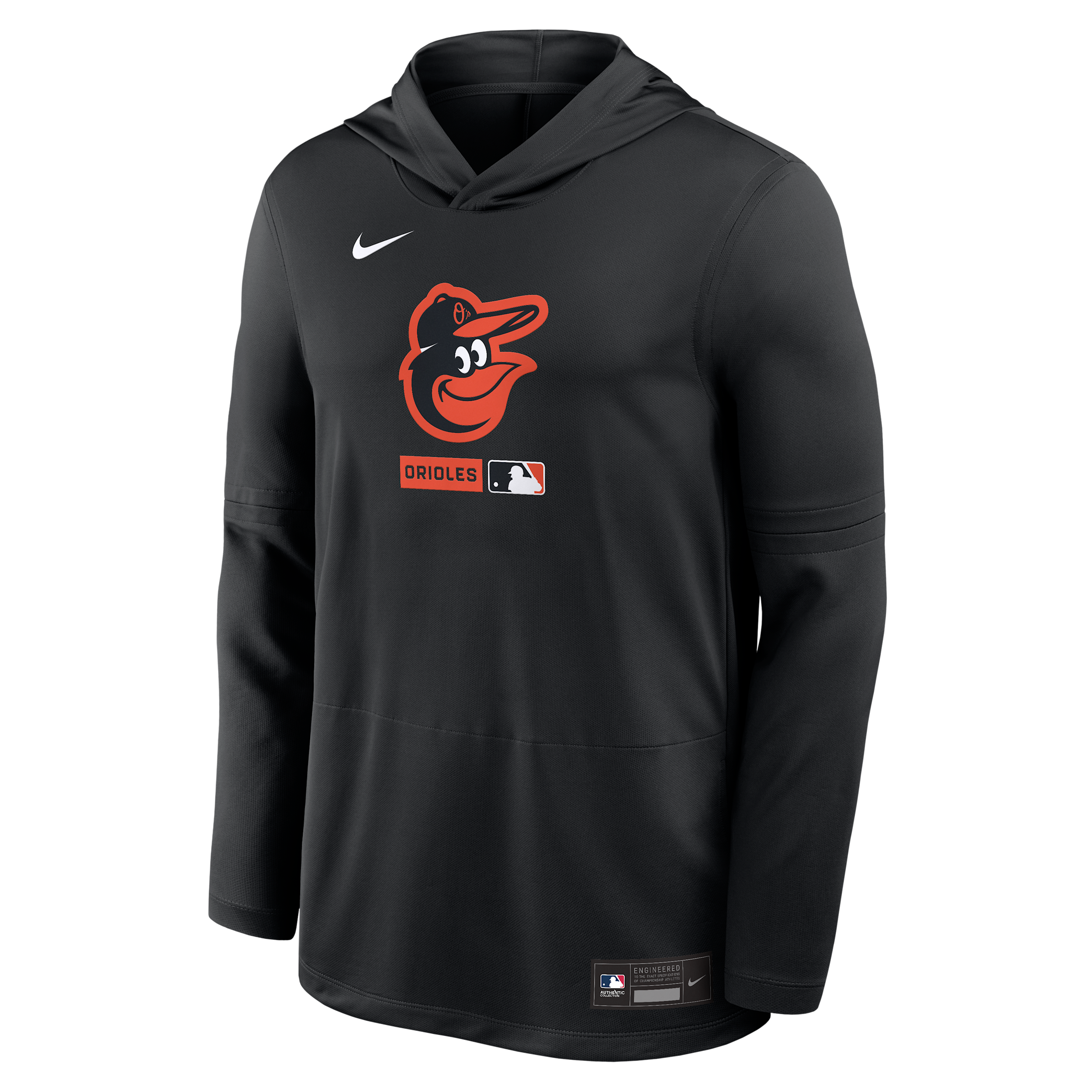 Baltimore Orioles Authentic Collection Nike Men's Dri-FIT MLB Long-Sleeve Hooded Top in Black | 03B900AOLE-S9Q