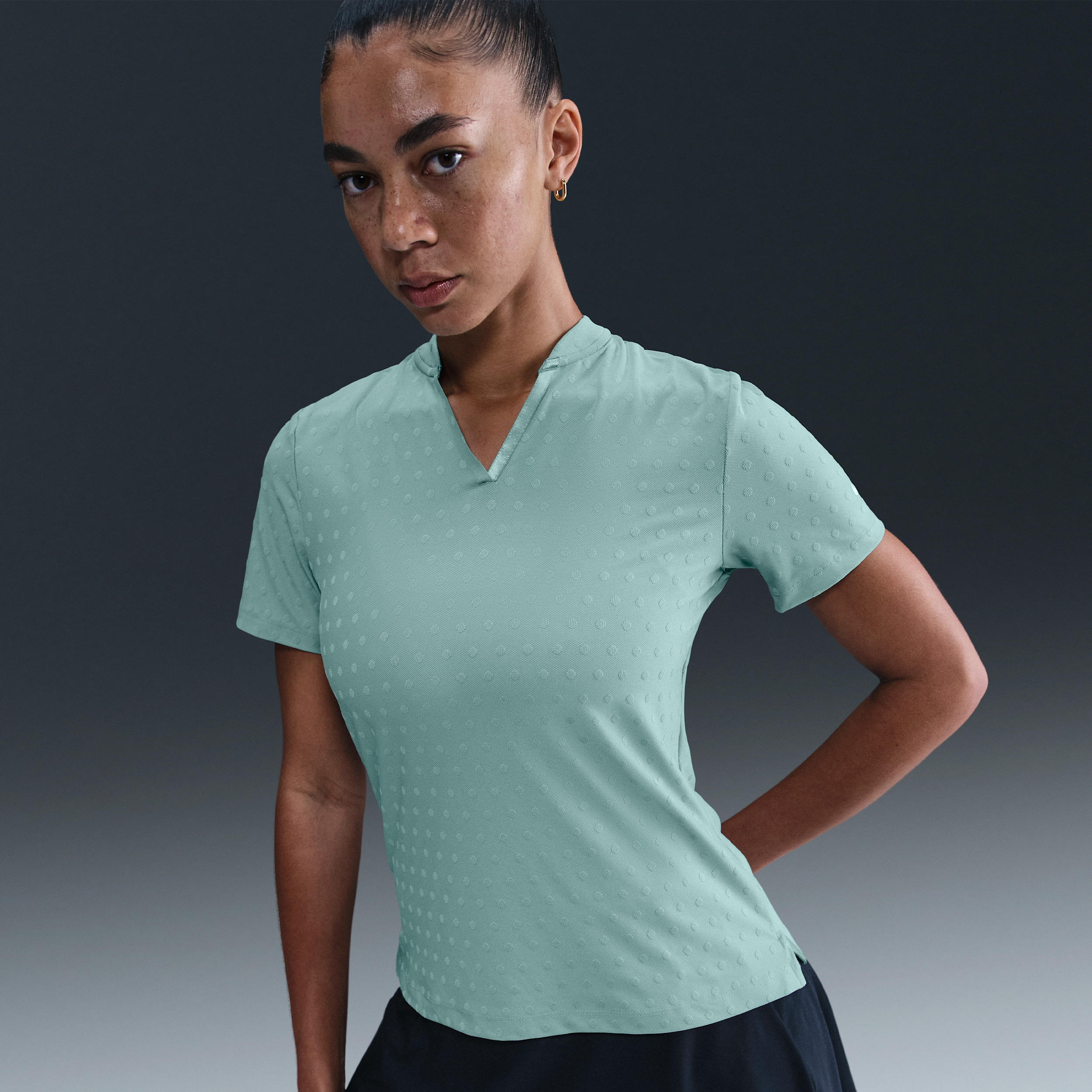 Nike Women's Tour Dri-fit Short-sleeve Blade Jacquard Golf Polo In Green