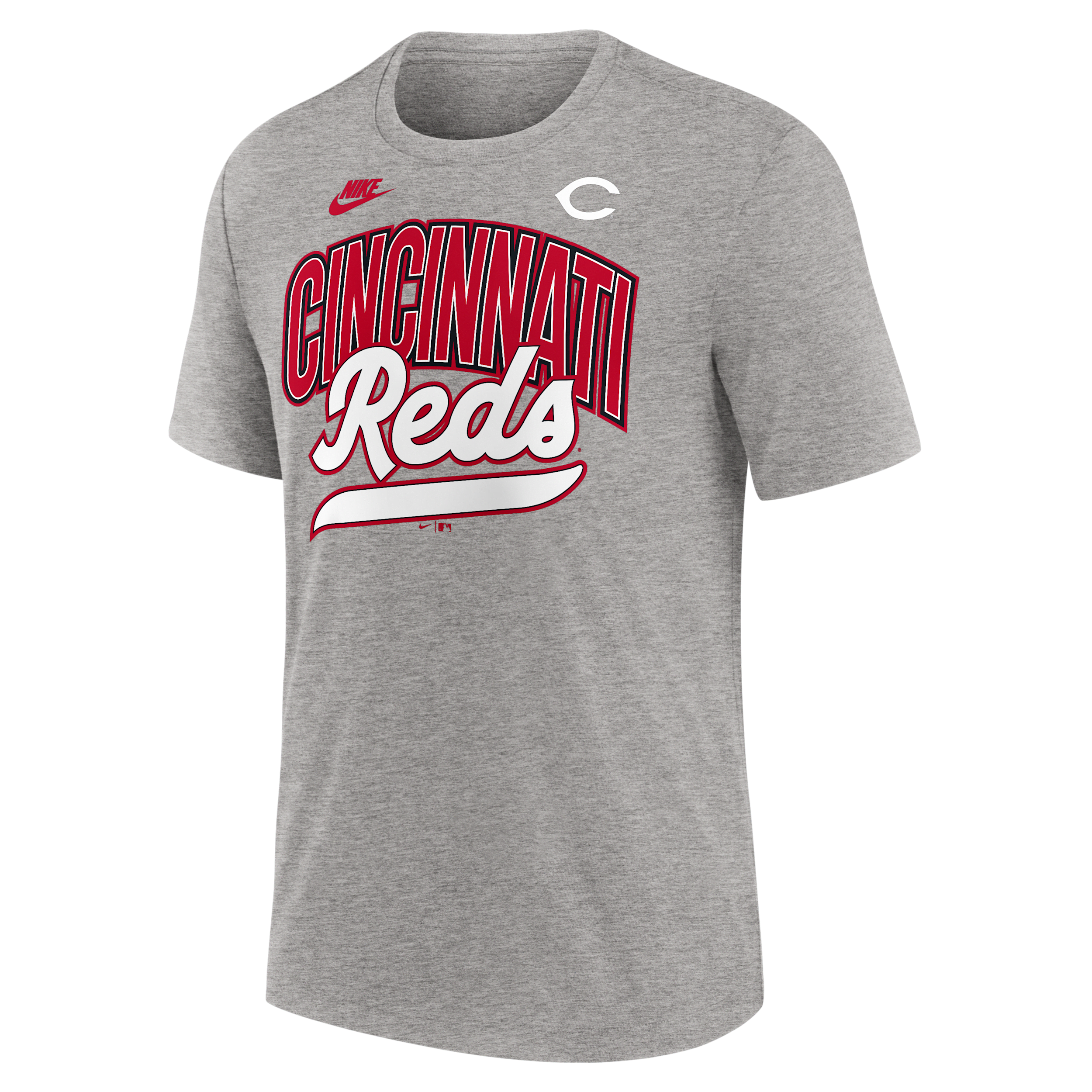 Nike Men's Heather Gray Cincinnati Reds Cooperstown Collection Retro Tri-blend T-shirt