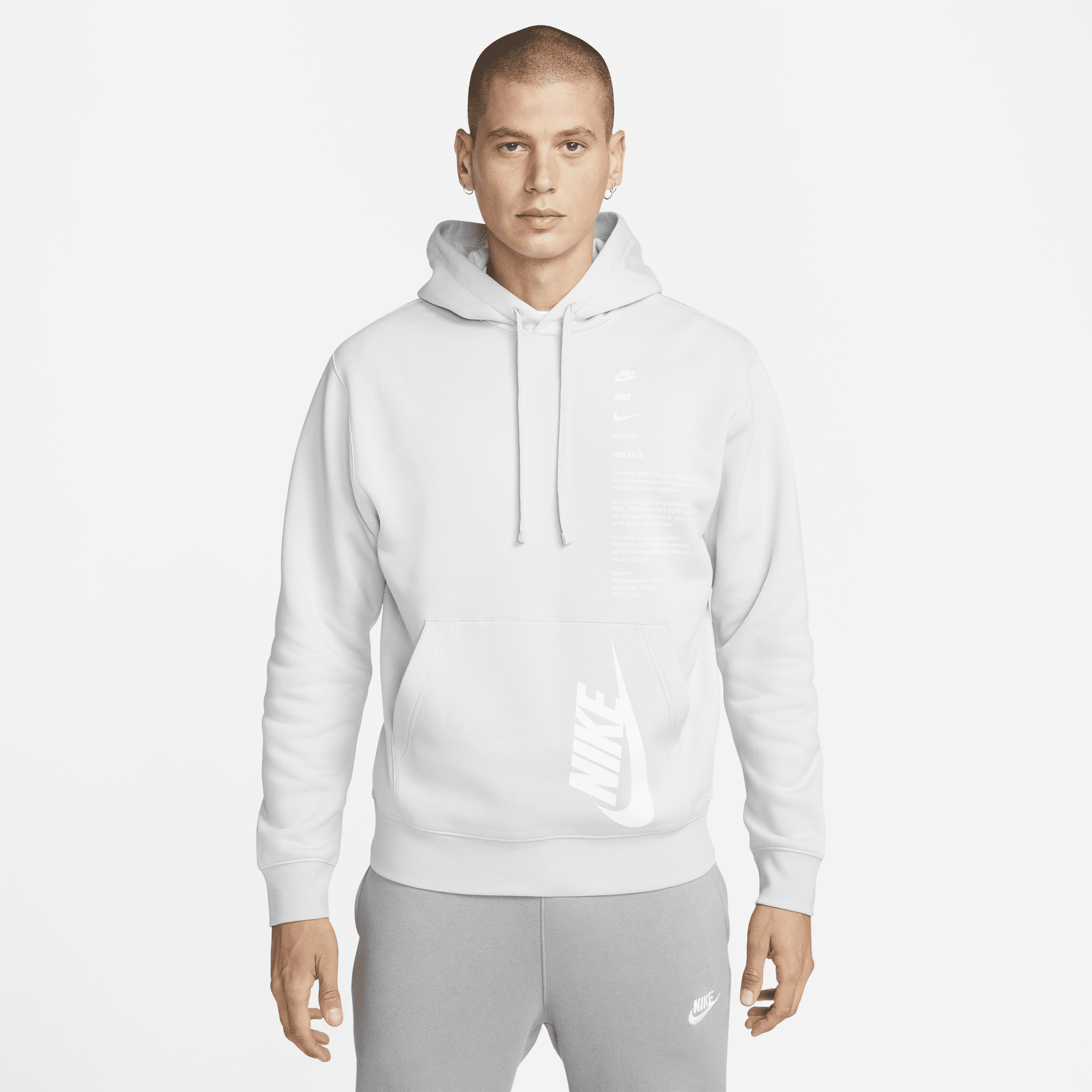 Nike Men's Club Fleece+ Pullover Hoodie In Grey