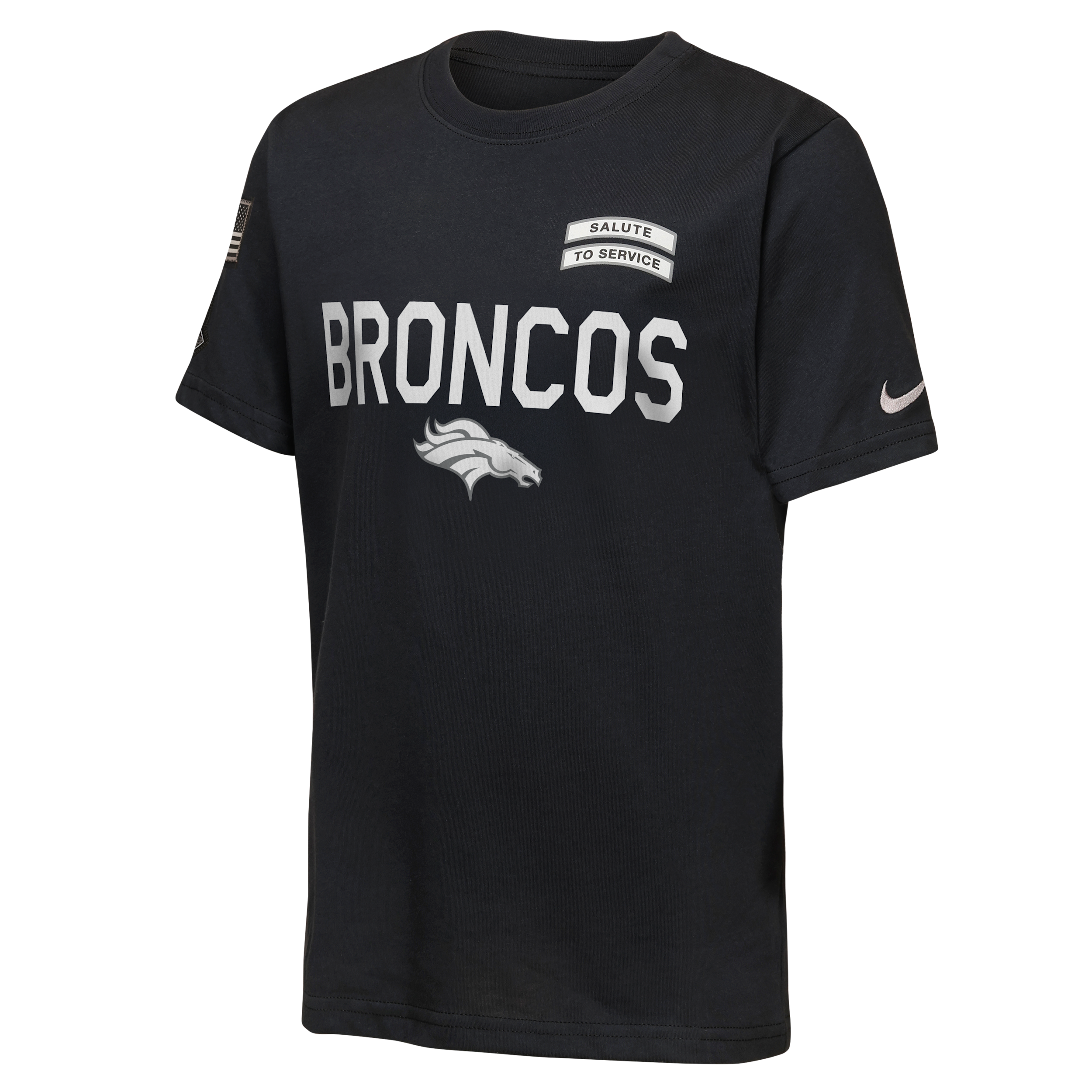 Denver Broncos Salute to Service Sideline Big Kids' Nike Dri-FIT NFL T-Shirt in Black | Z1B7NFQ7BRC-NAW