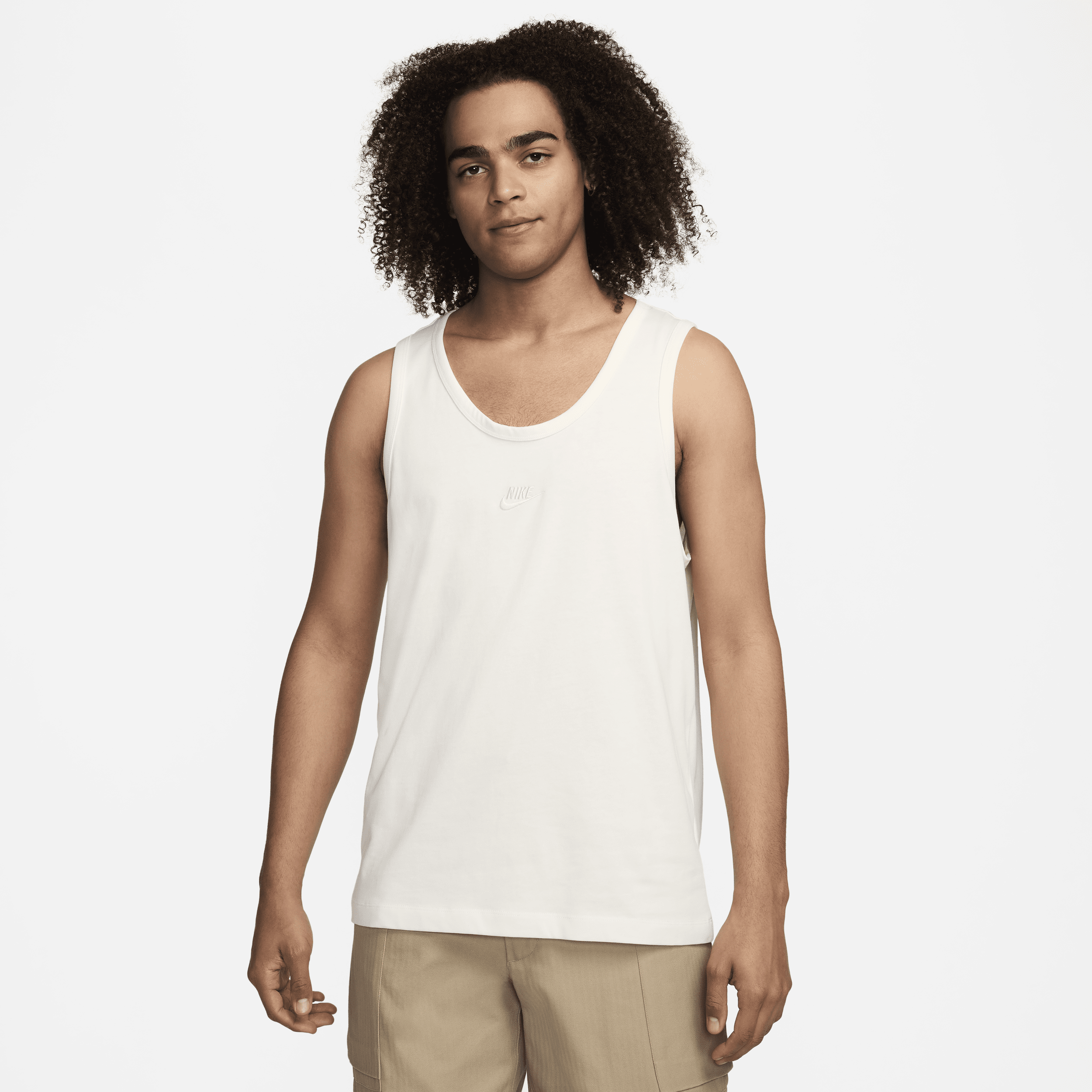 Shop Nike Men's  Sportswear Premium Essentials Tank Top In White