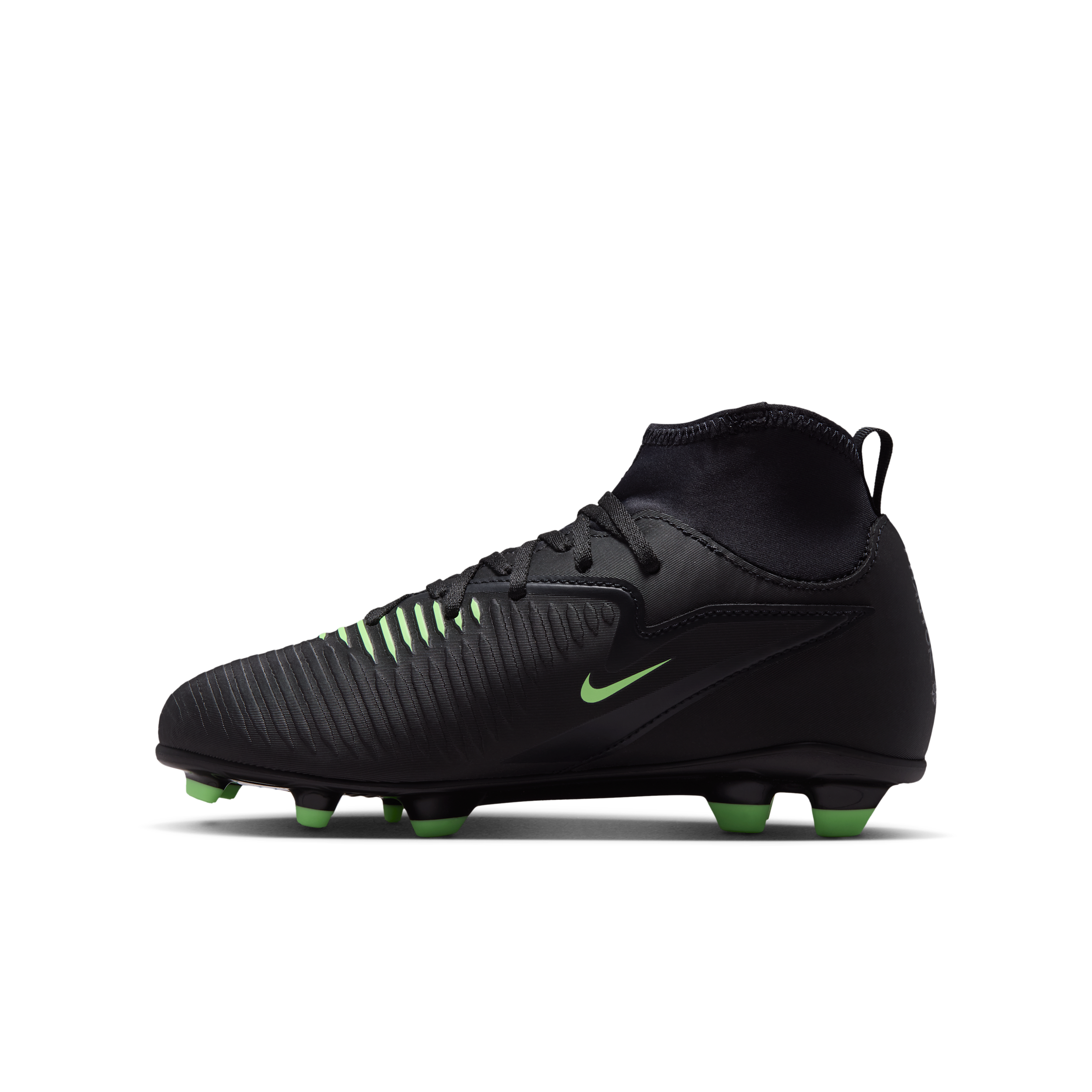 Nike Jr. Phantom 6 High Club Big Kids' Multi-Ground Soccer Cleats in Black | HQ2022-001