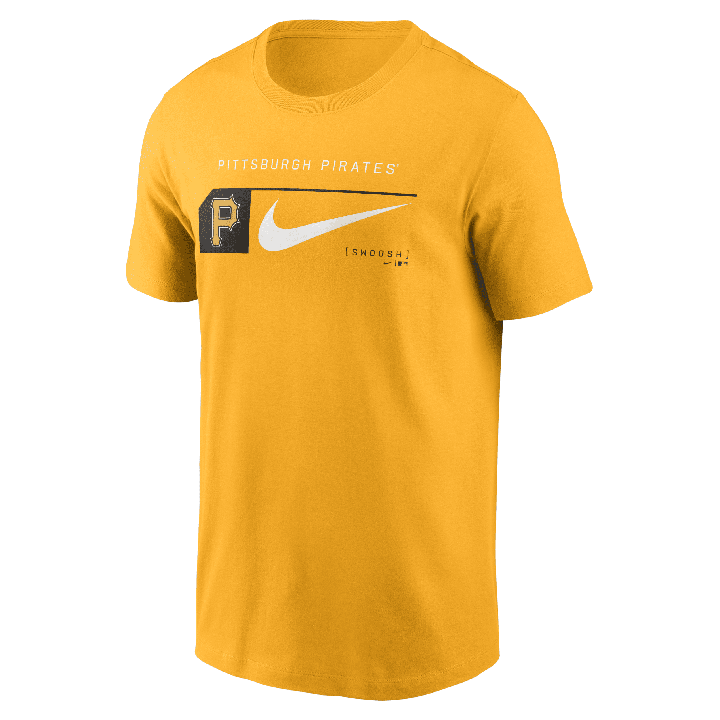 Shop Nike Pittsburgh Pirates Team Swoosh Lockup  Men's Mlb T-shirt In Yellow