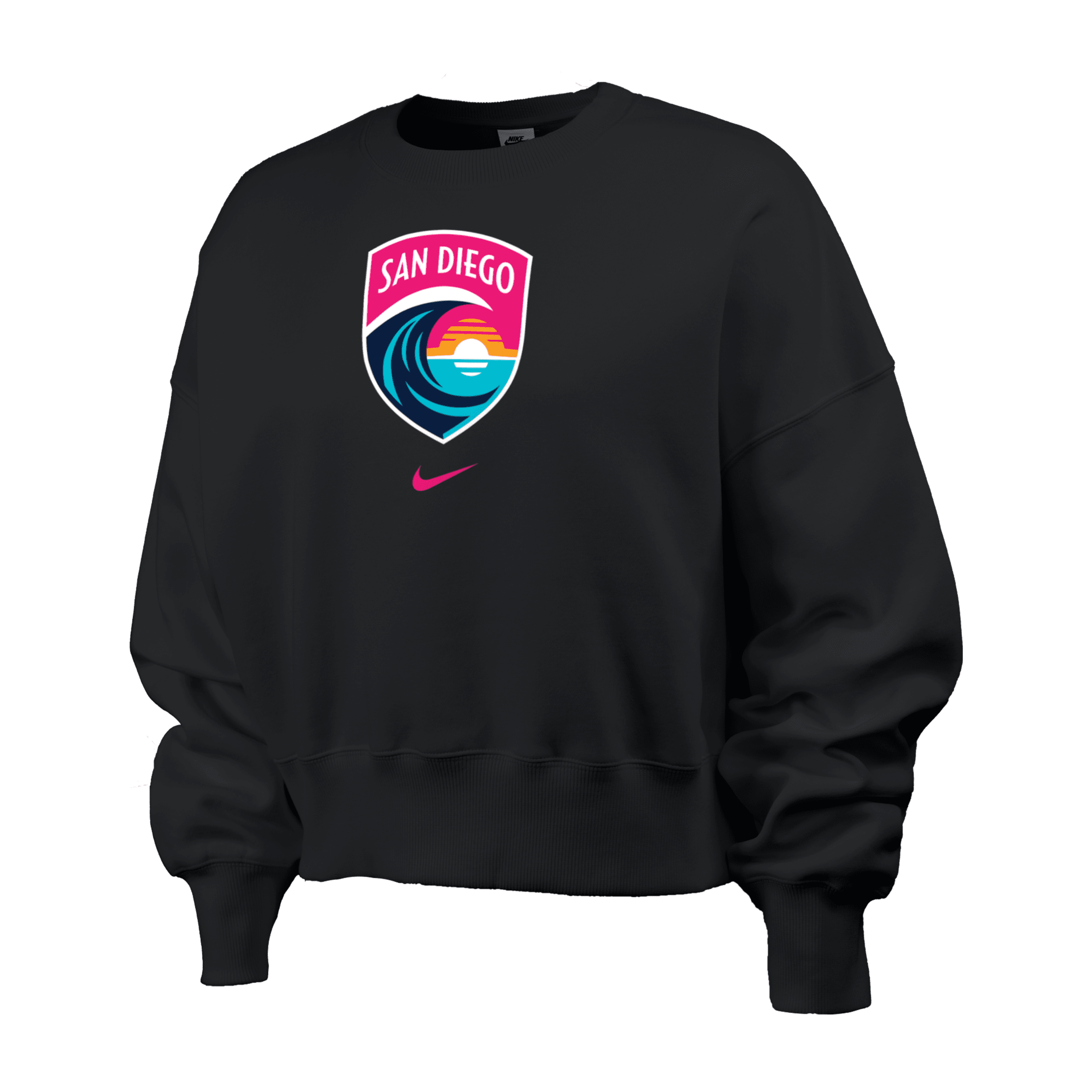 Shop Nike San Diego Wave Fc Phoenix Fleece  Women's Nwsl Crew-neck Sweatshirt In Black