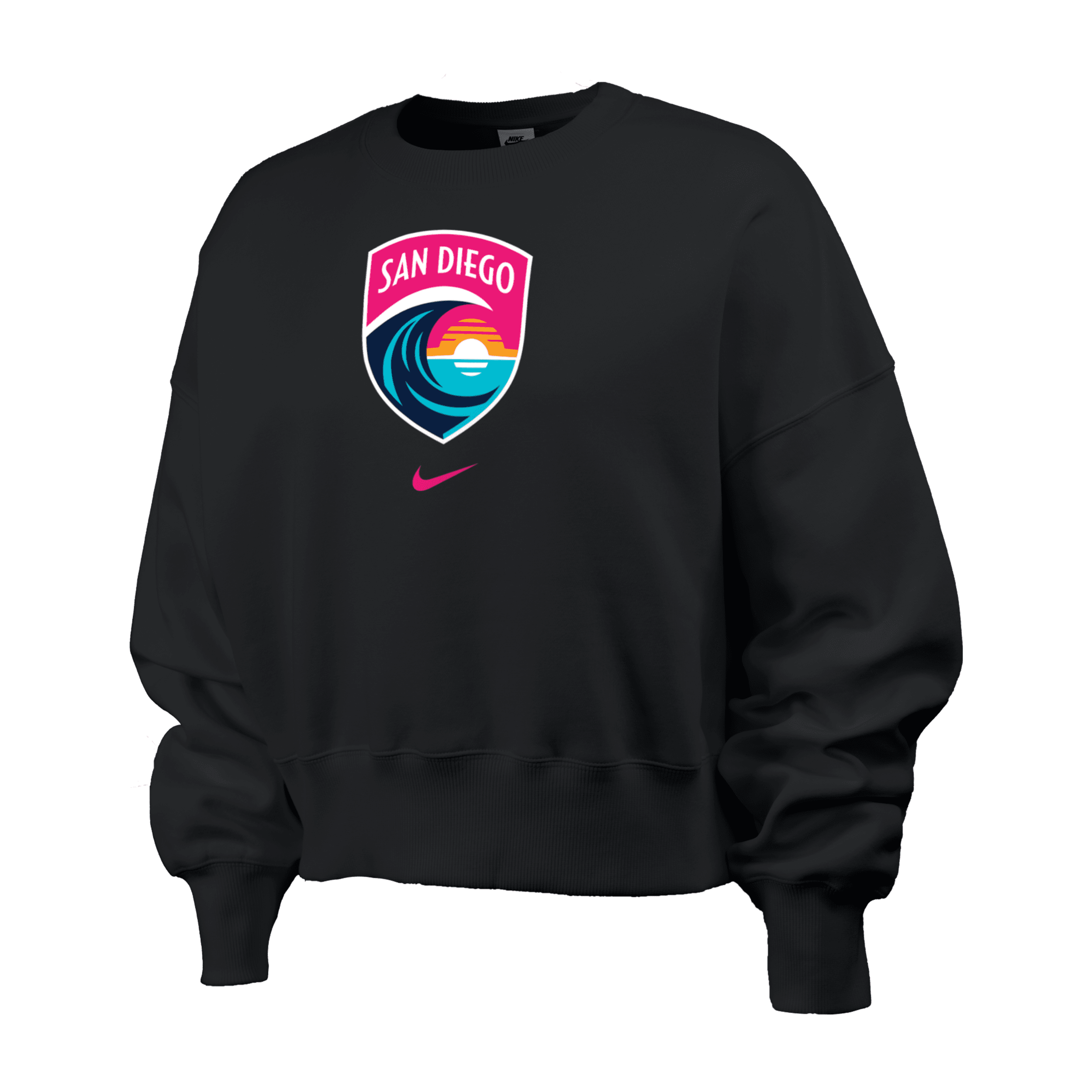 Nike San Diego Wave Fc Phoenix Fleece Women's Nwsl Crew-neck Sweatshirt In Black