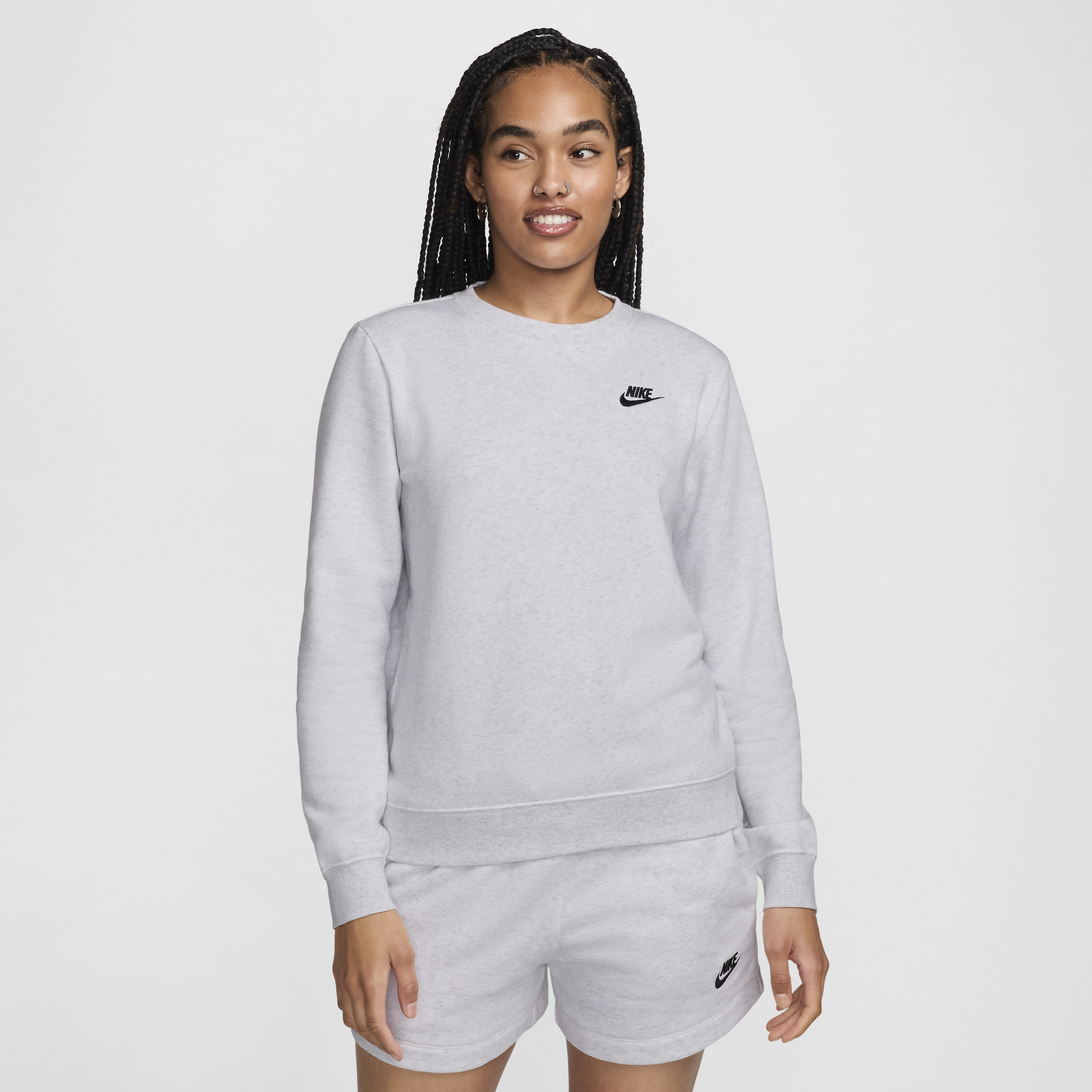 Nike Women's  Sportswear Club Fleece Crew-neck Sweatshirt In Gray
