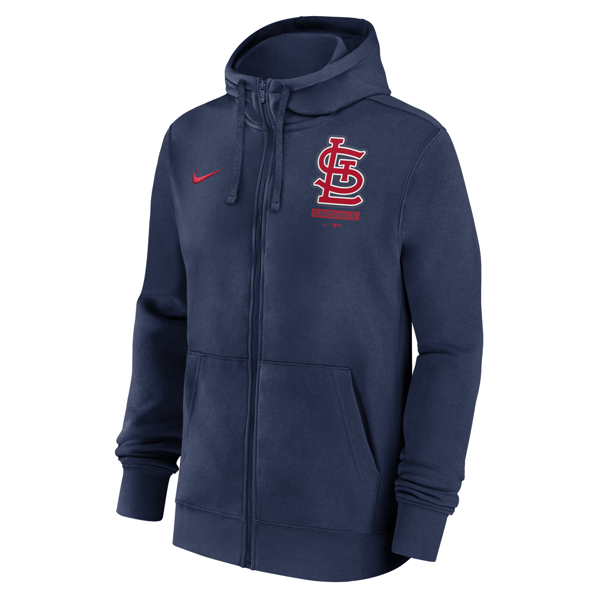 St. Louis Cardinals Lockup Nike Men's MLB Full-Zip Hoodie in Blue | 01NC44BSCN-LU7