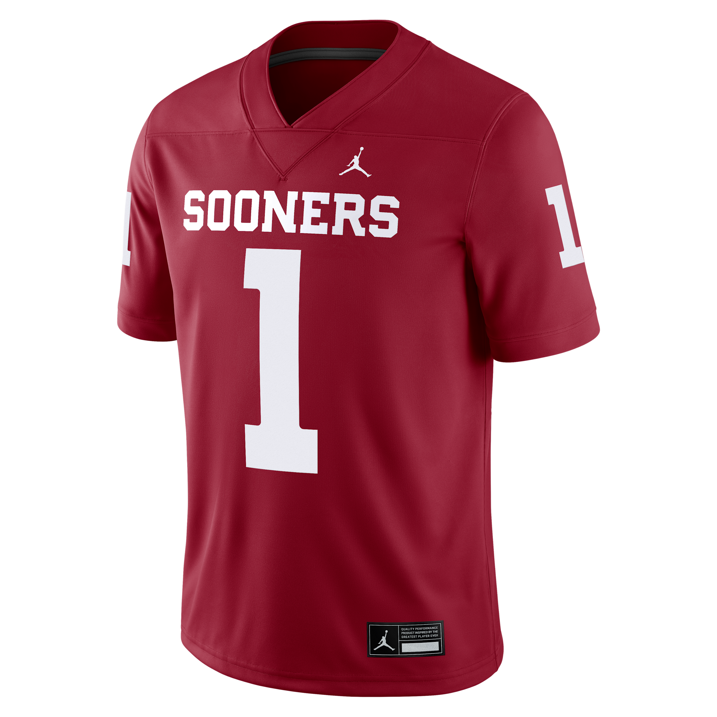 Jordan Men's Oklahoma Sooners #1 Crimson Dri-FIT Replica Football Game Jersey, XXL, Red