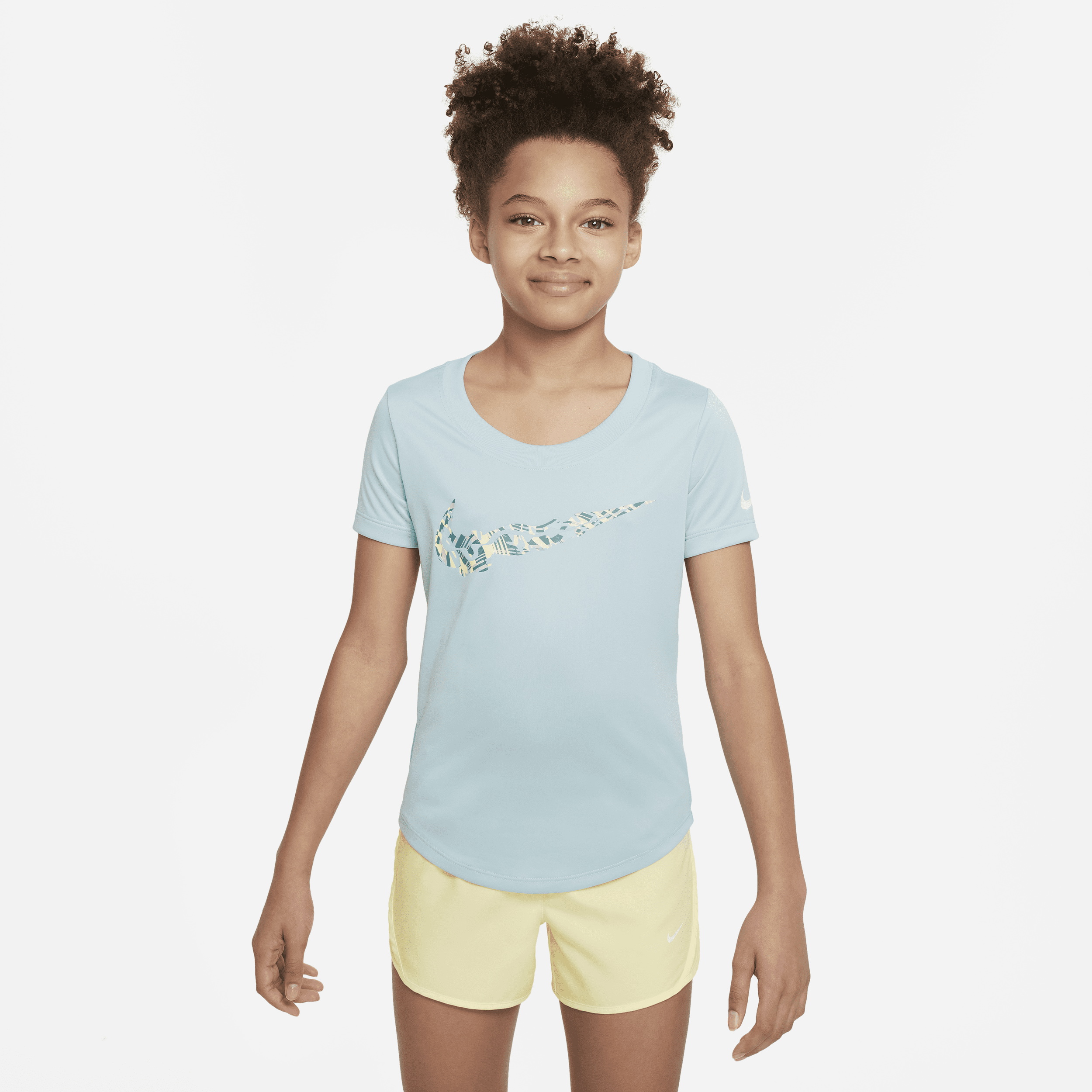 Nike Dri-fit Big Kids' (girls') Training T-shirt In Blue