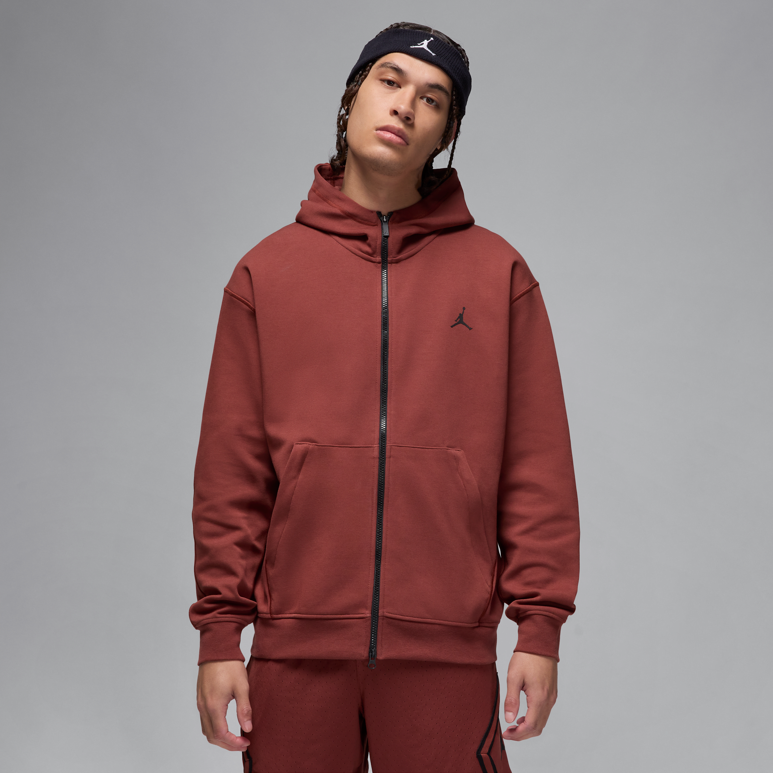 JORDAN MEN'S SPORT HOOP FLEECE DRI-FIT FULL-ZIP HOODIE 1015647535