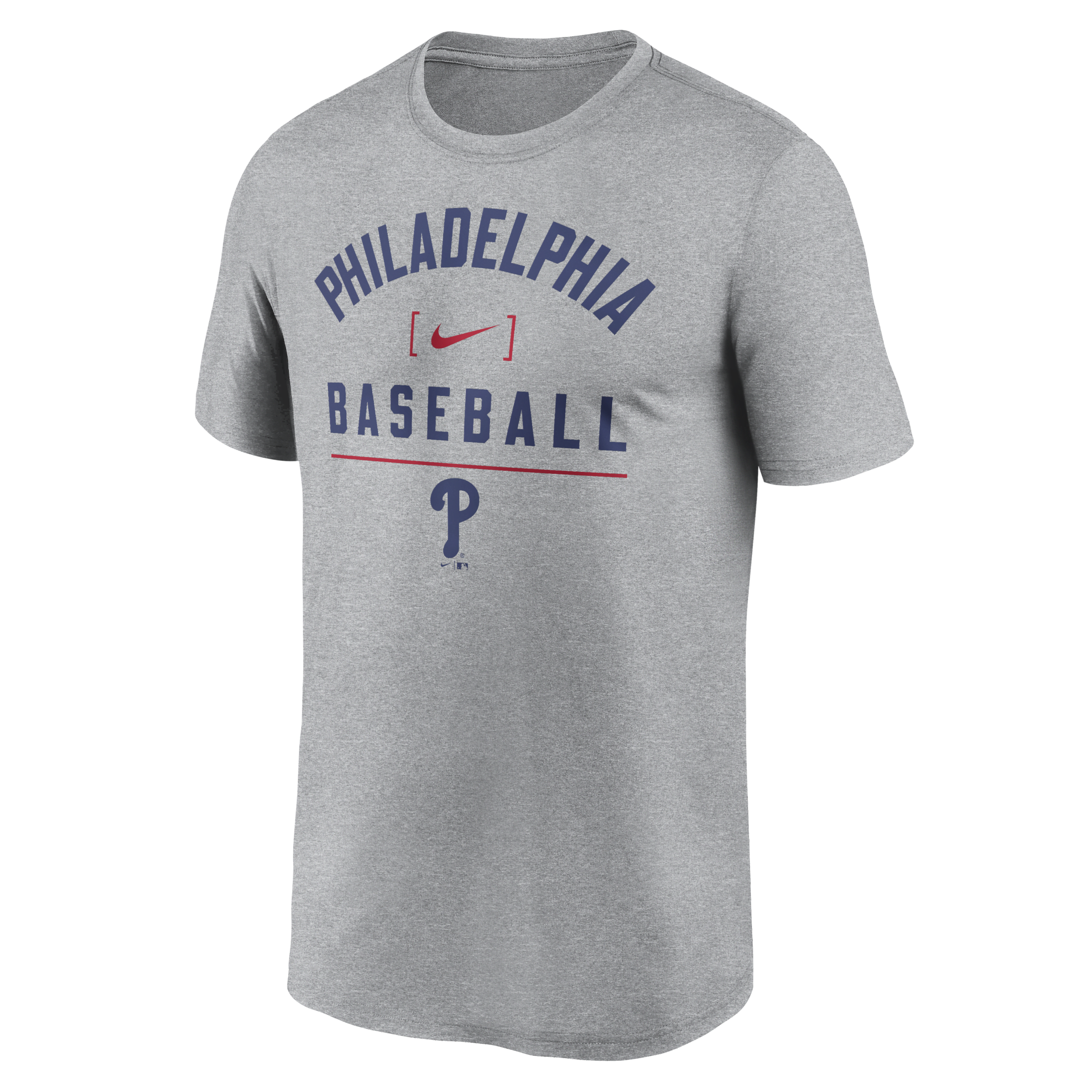 Nike Philadelphia Phillies Arch Baseball Stack  Men's Dri-fit Mlb T-shirt In Gray