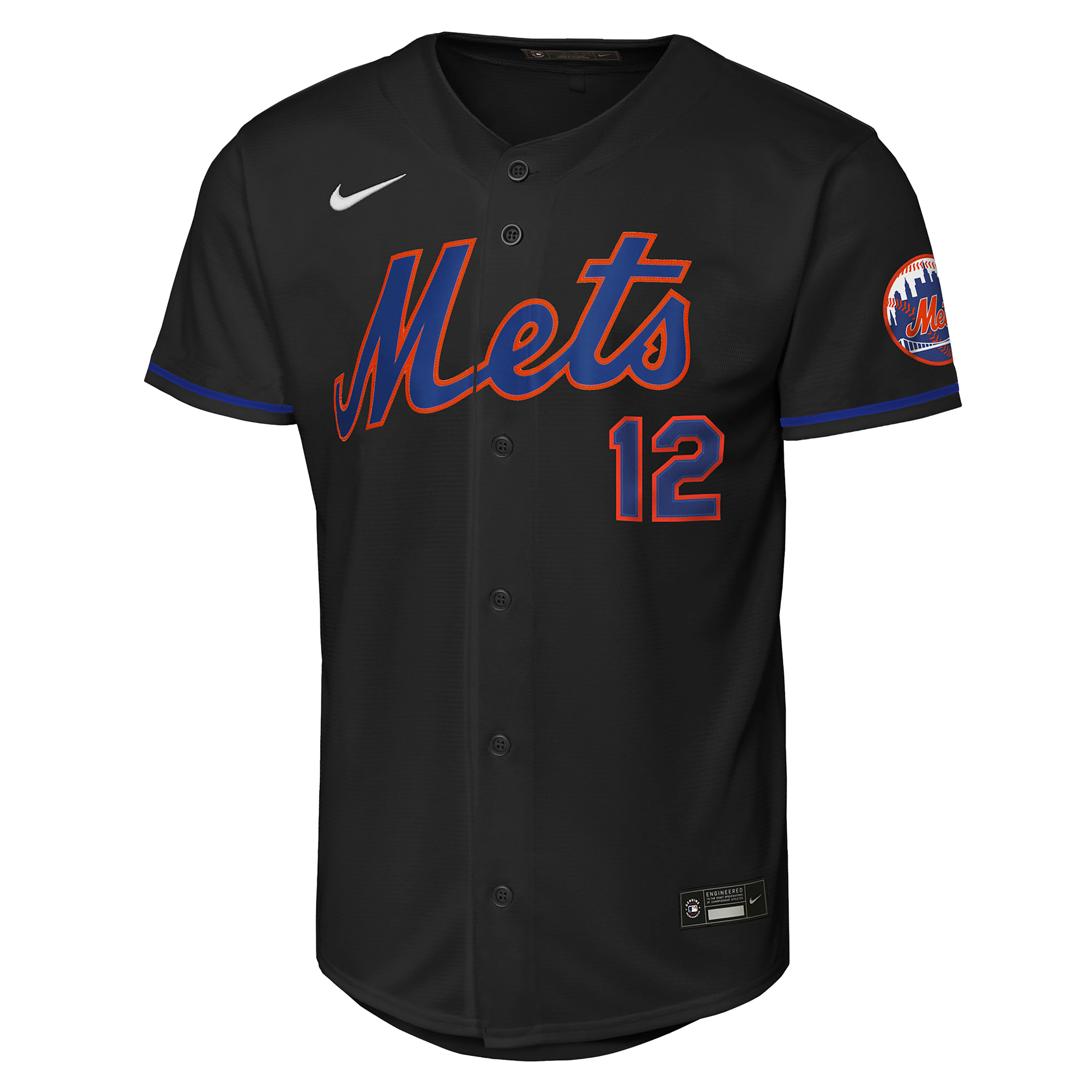 Nike Big Boys and Girls Francisco Lindor Black New York Mets Alternate Stadium Player Jersey - Black