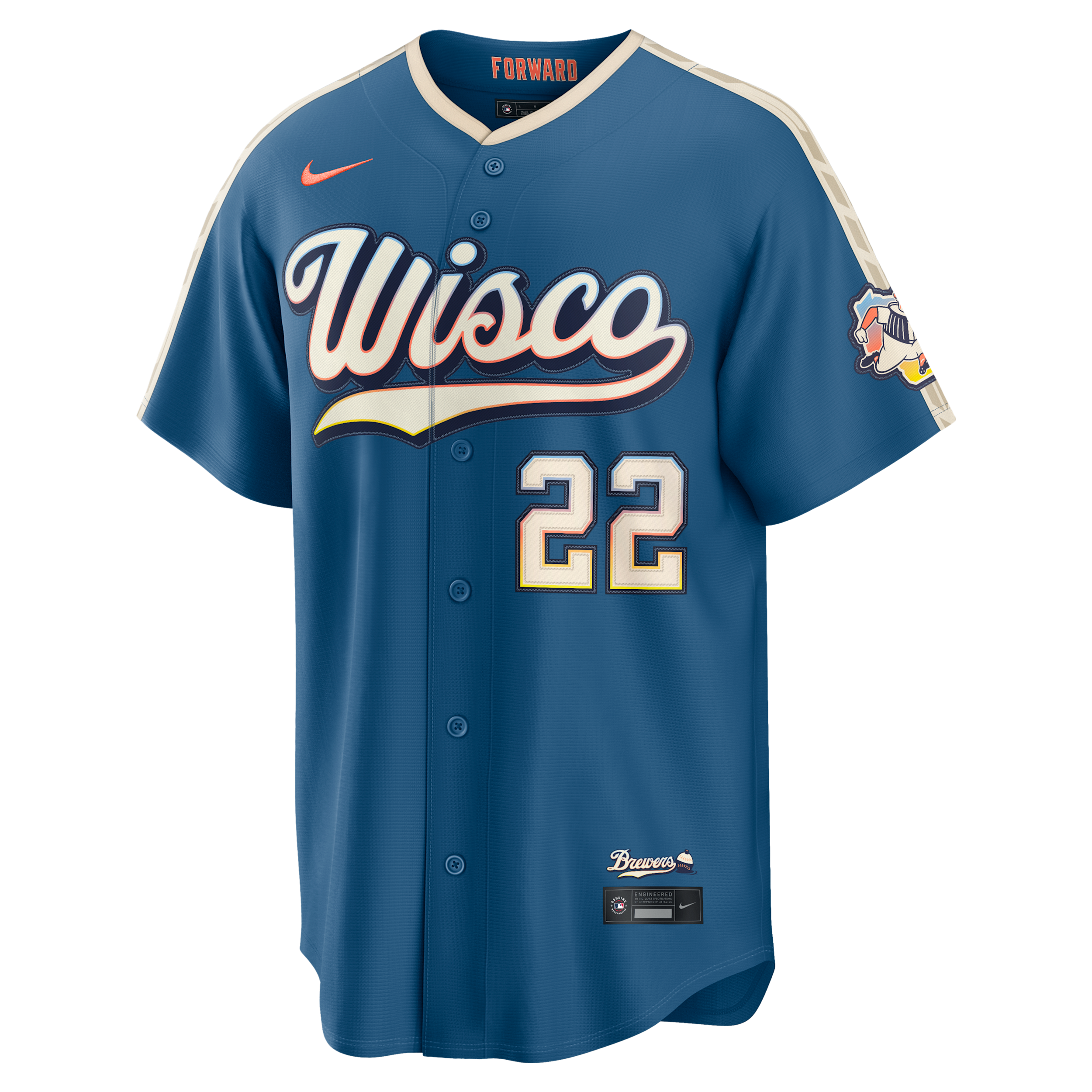 Nike Men's Christian Yelich Mineral Blue Milwaukee Brewers 2026 City Connect Stadium Jersey - Mineral Blue