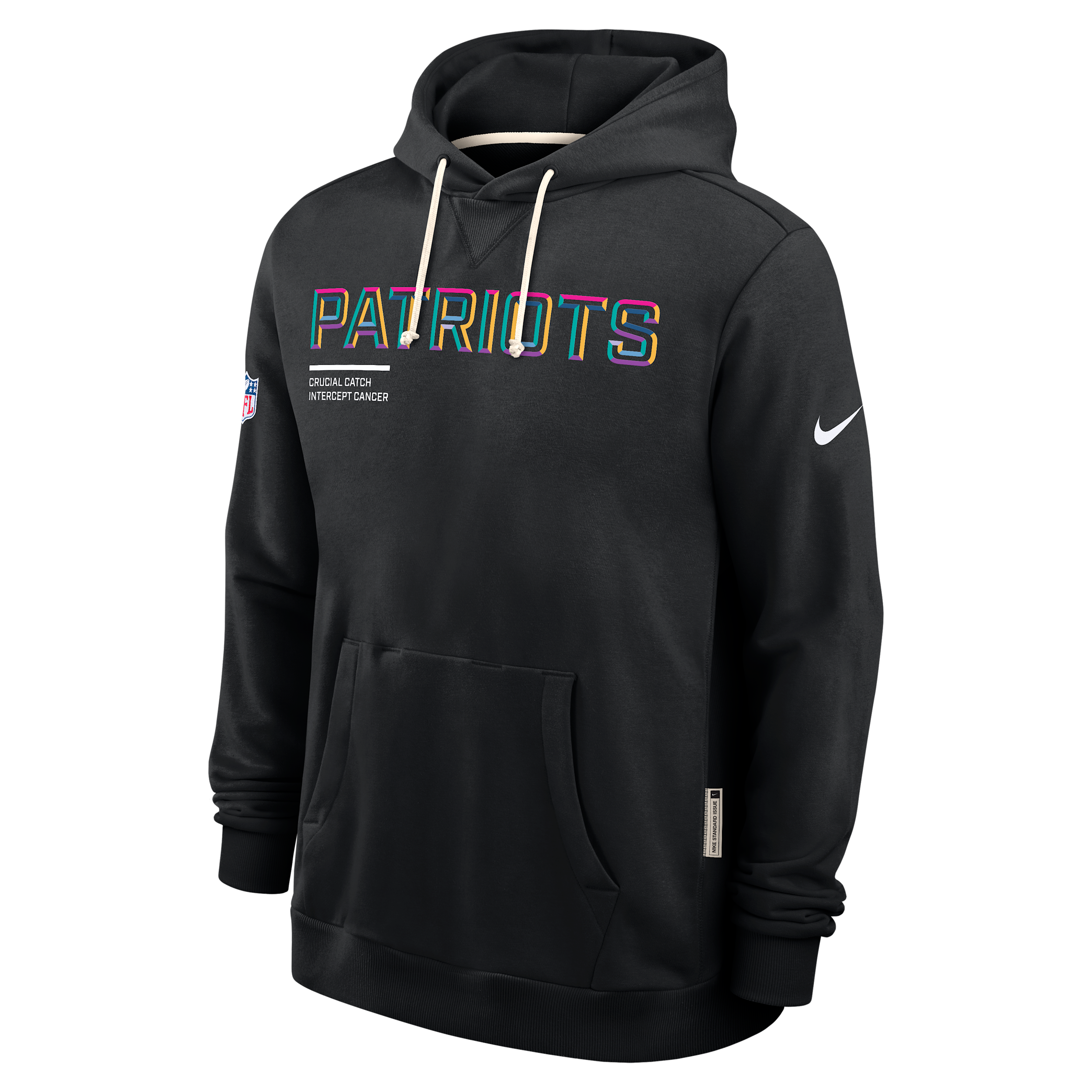 Nike New England Patriots Crucial Catch Sideline  Men's Dri-fit Nfl Pullover Hoodie In Black