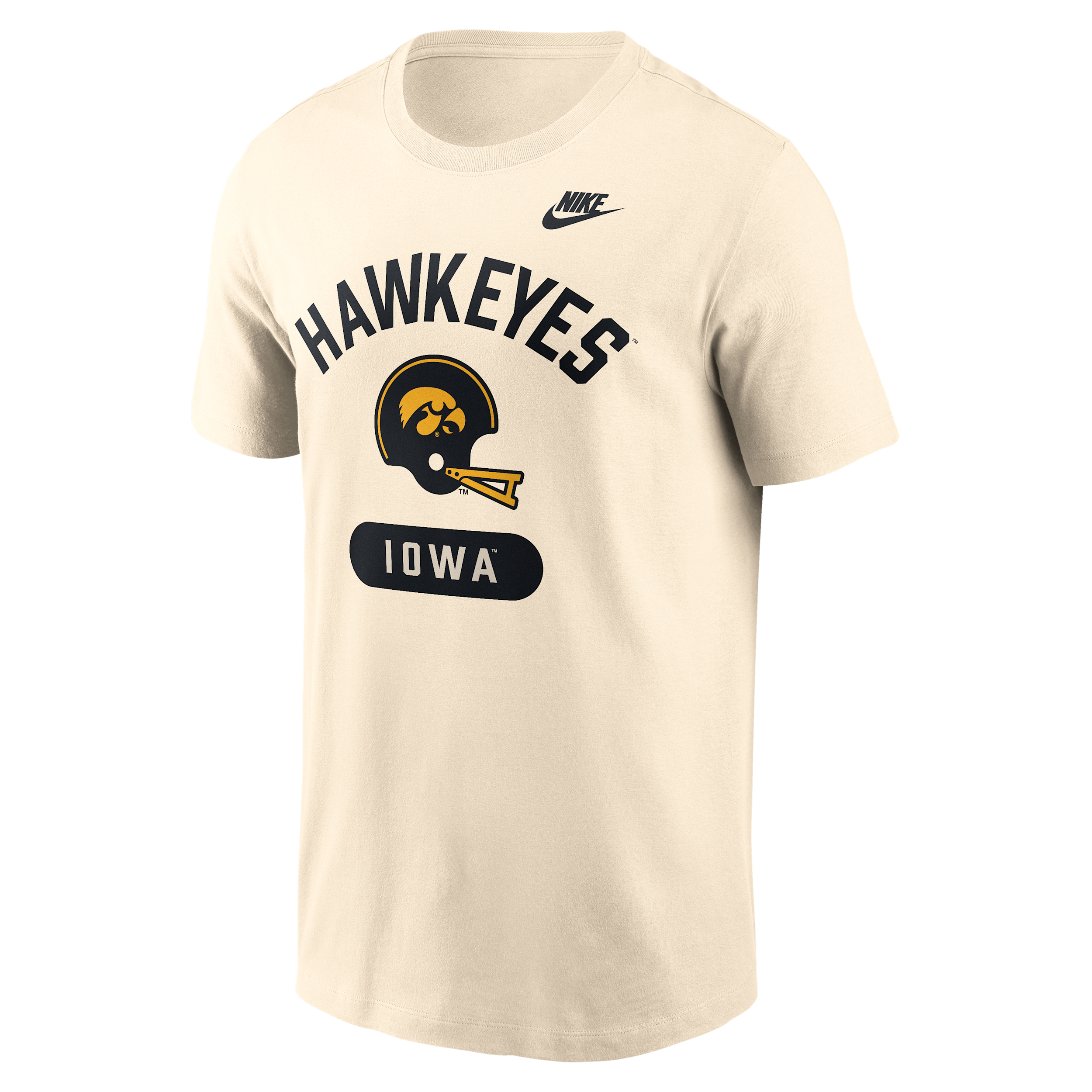 Iowa Legacy Arch Helmet Nike Men's College T-Shirt in White | N19915AIAV-FMQ
