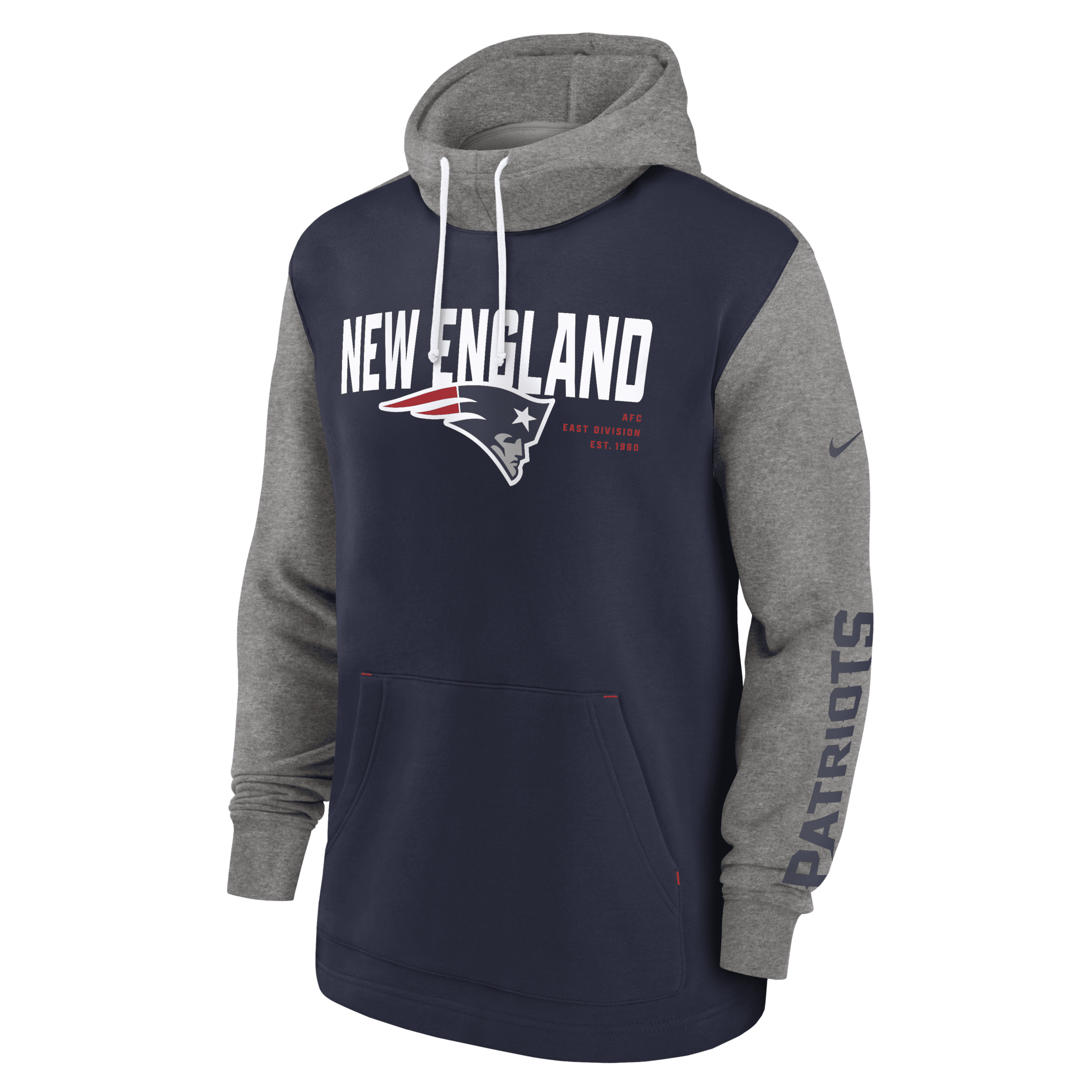Shop Nike New England Patriots Color Block  Men's Nfl Pullover Hoodie In Blue