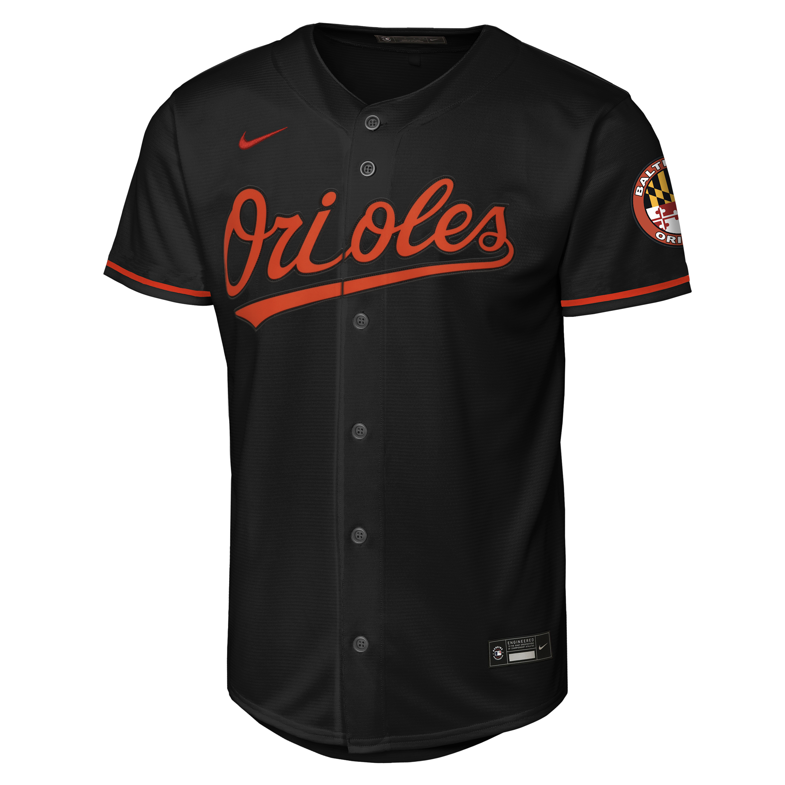 Nike Big Boys and Girls Black Baltimore Orioles Alternate Stadium Jersey - Black