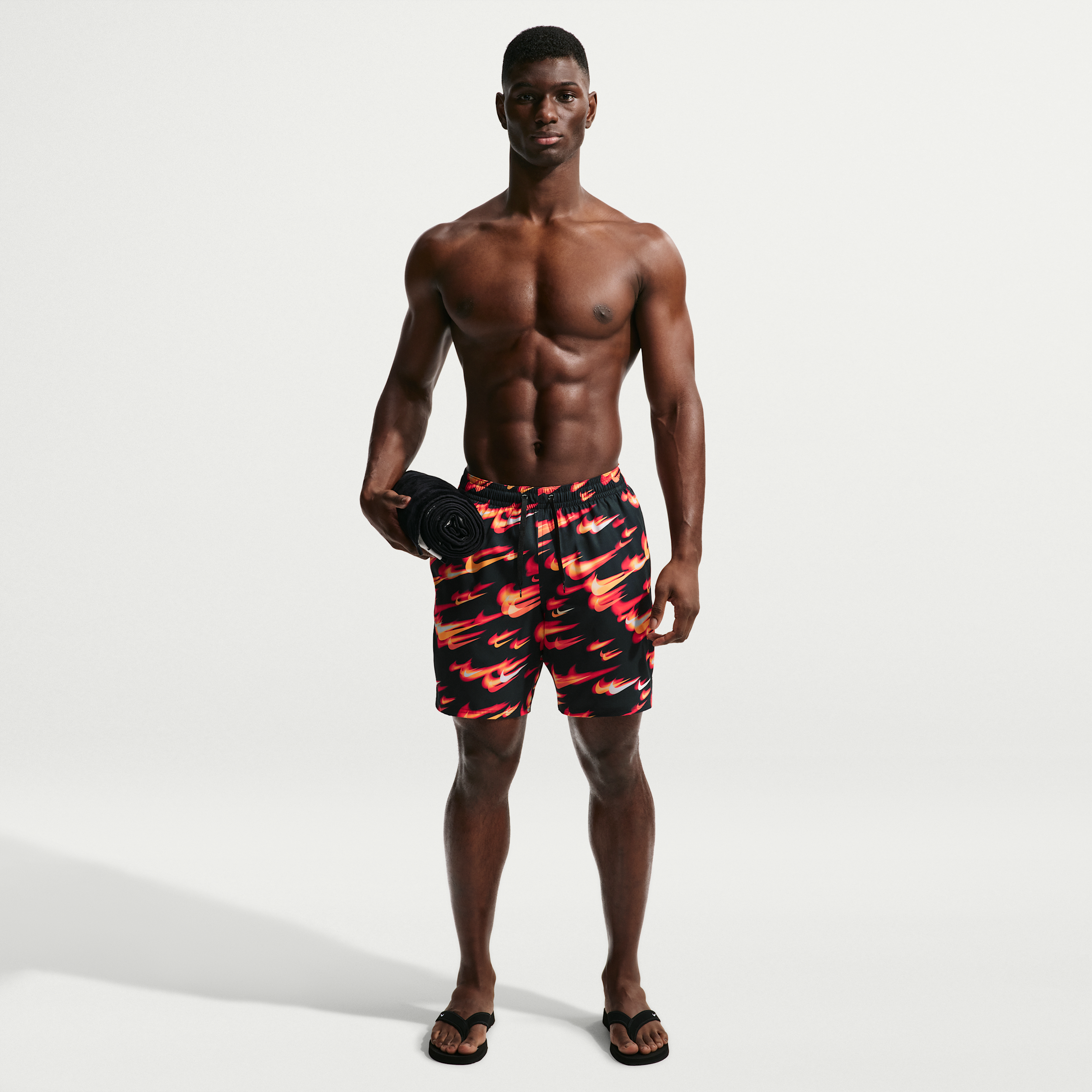 Nike Men's Swim Breaker 7" Brief-Lined Volley Short in Red | NESSG550-614