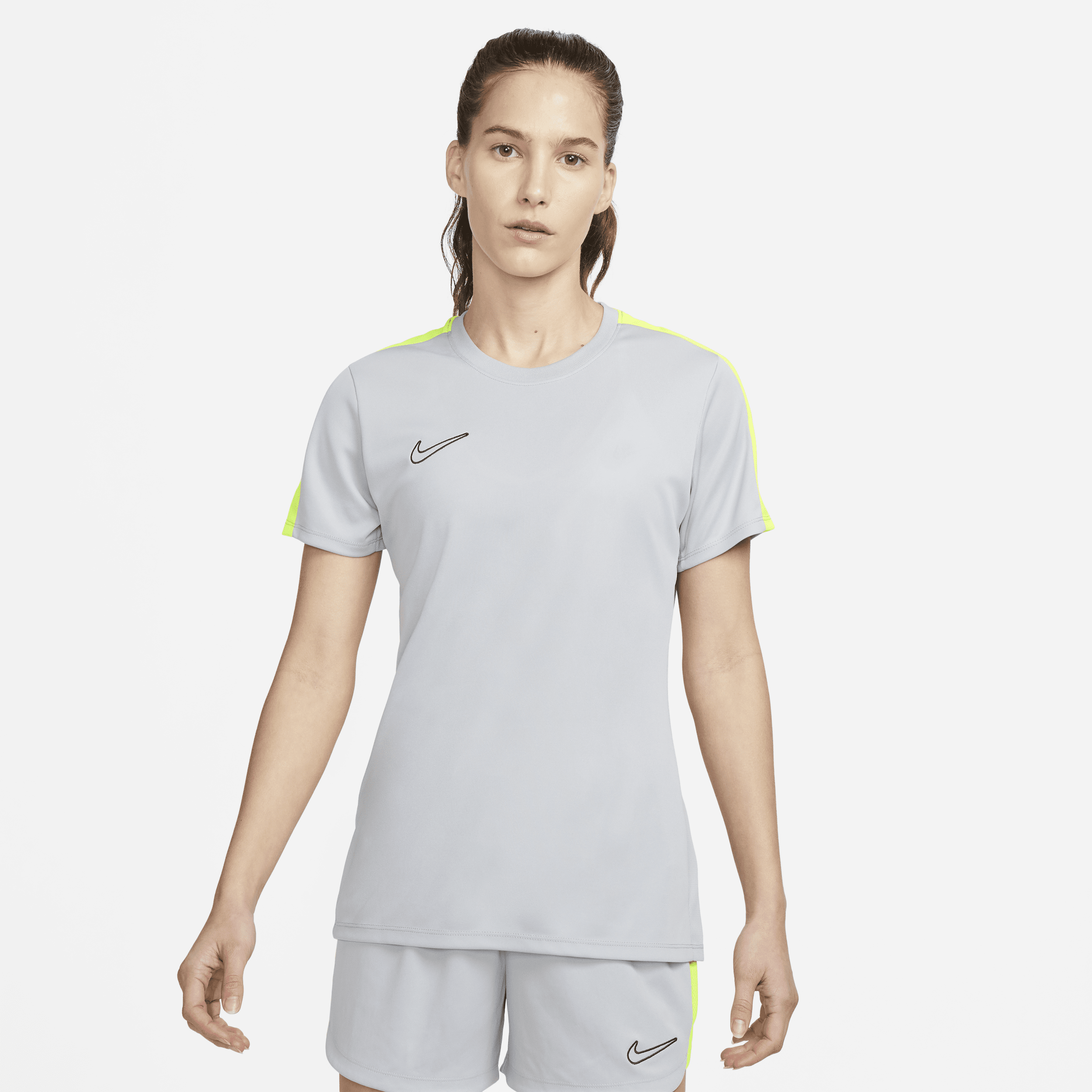 Nike Women's Dri-fit Academy Short-sleeve Soccer Top In Grey