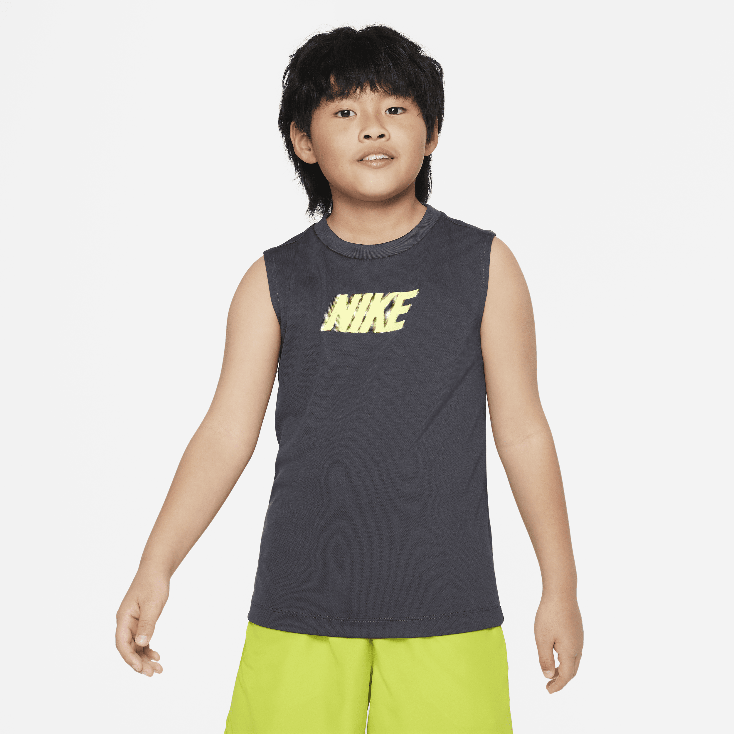 Nike Dri-fit Multi+ Big Kids' (boys') Sleeveless Training Top In Grey