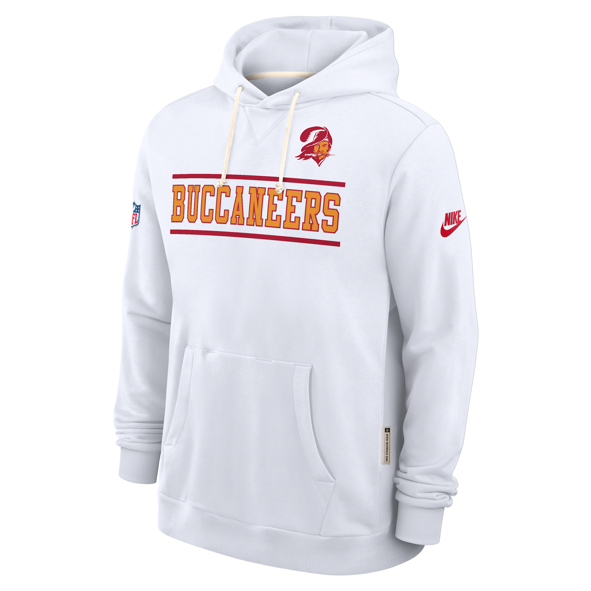 Tampa Bay Buccaneers Alt Standard Issue Nike Men's Dri-FIT NFL Pullover Hoodie in White | 03AZ10AQ8B-PT1