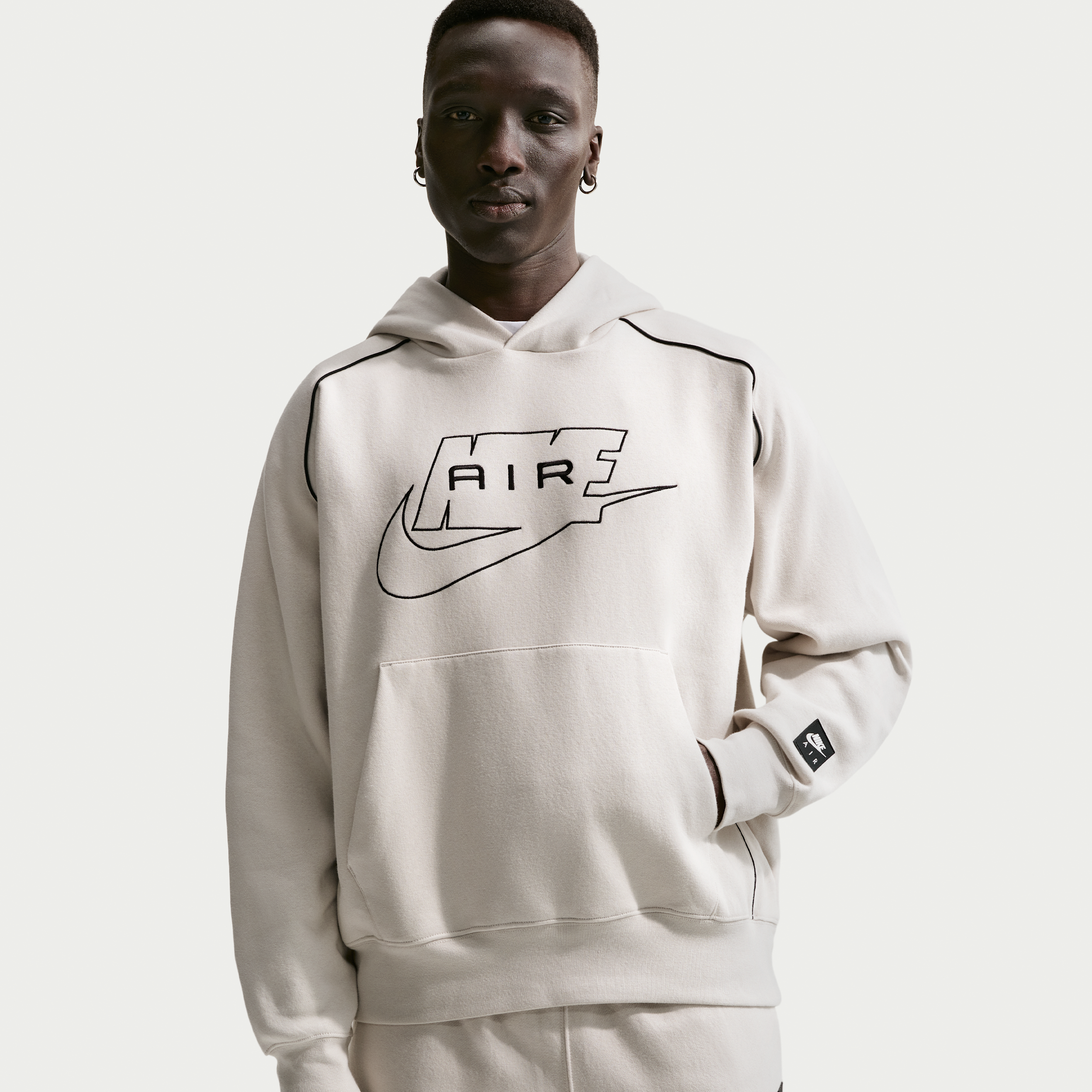 Nike Men's Air Fleece Pullover Hoodie in Grey | IF1266-072