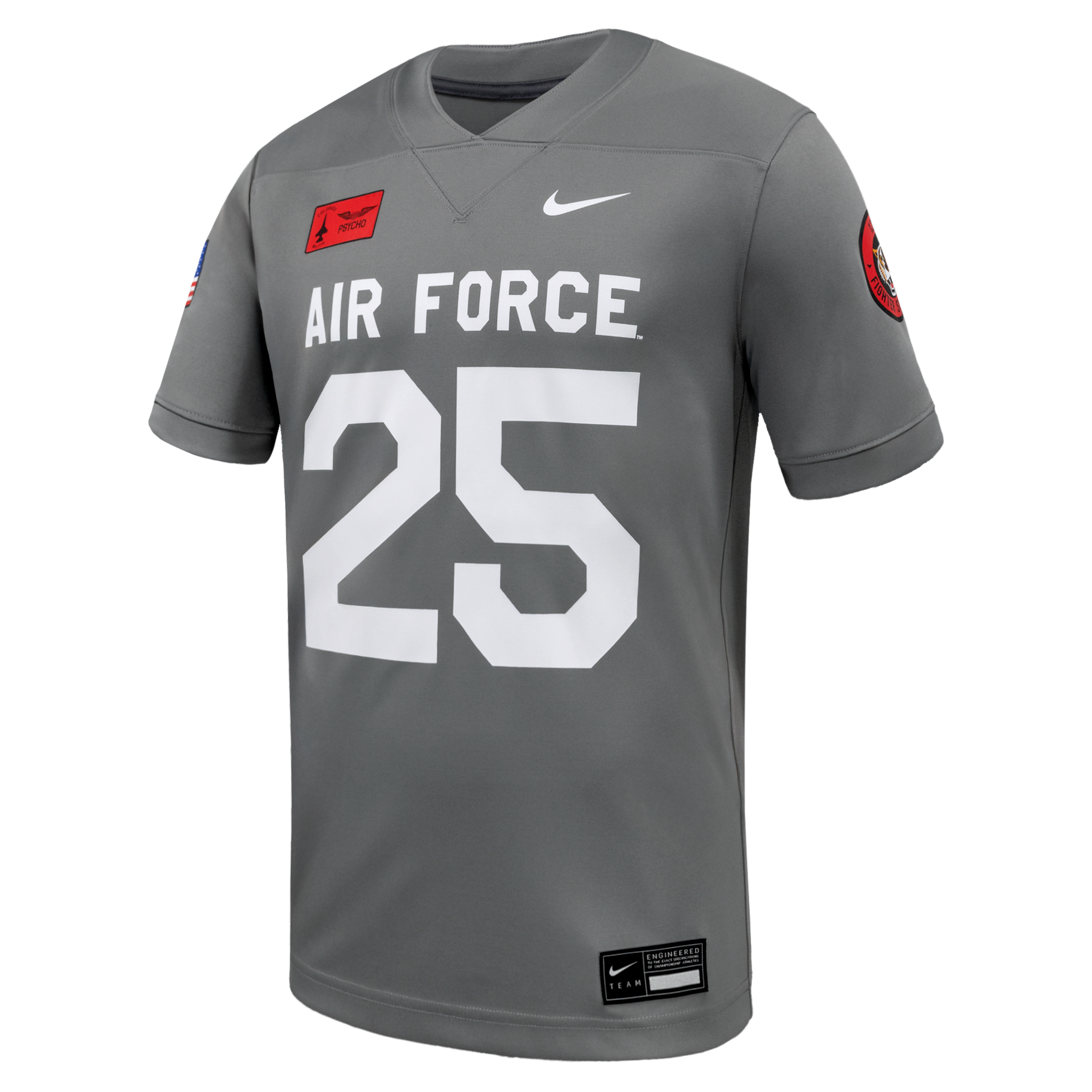 Nike Men's 25 Gray Air Force Falcons Apls Fighting Falcon Collection Football Game Jersey - Gray