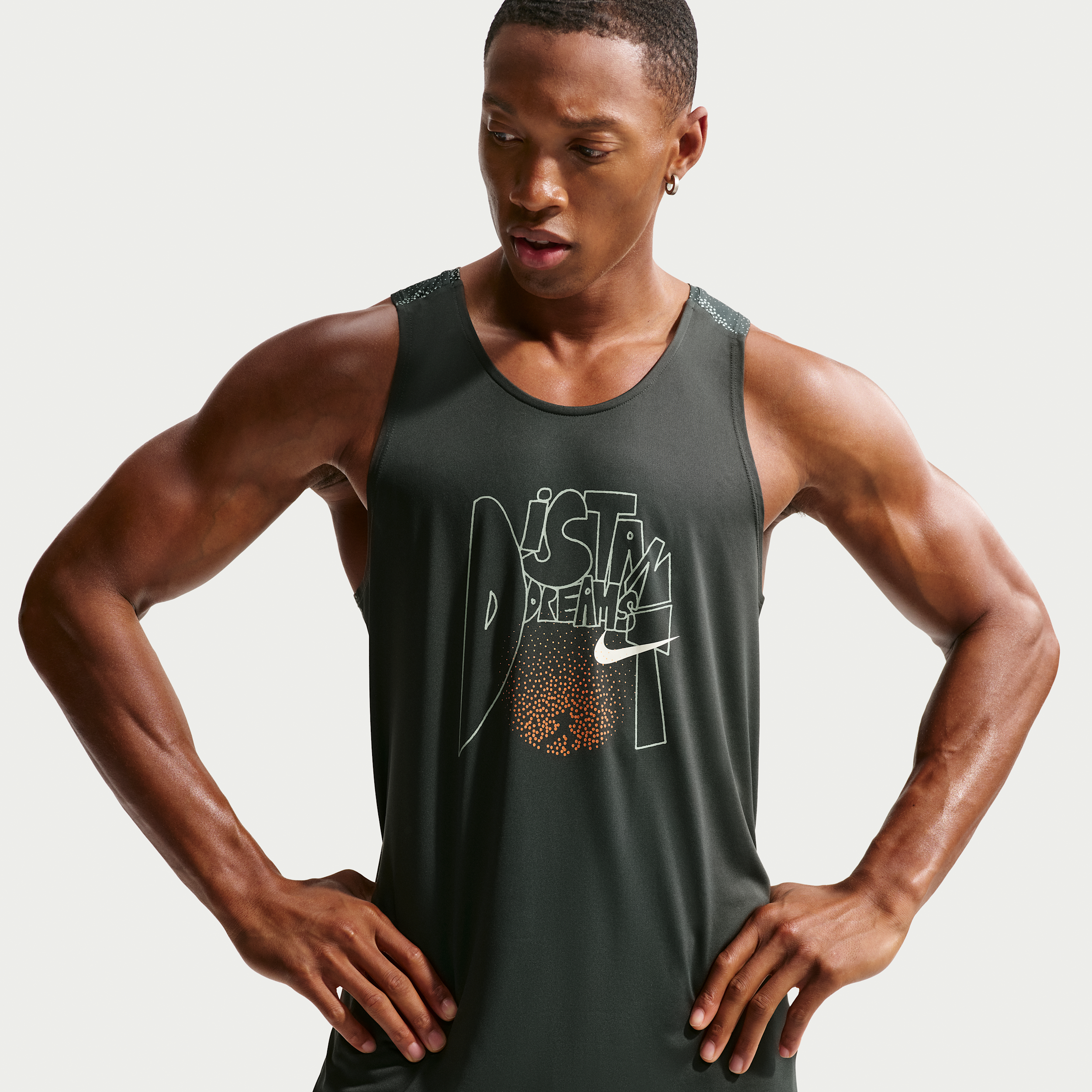 Nike Men's Stride Dri-FIT ADV Running Tank Top in Green | IO0525-317