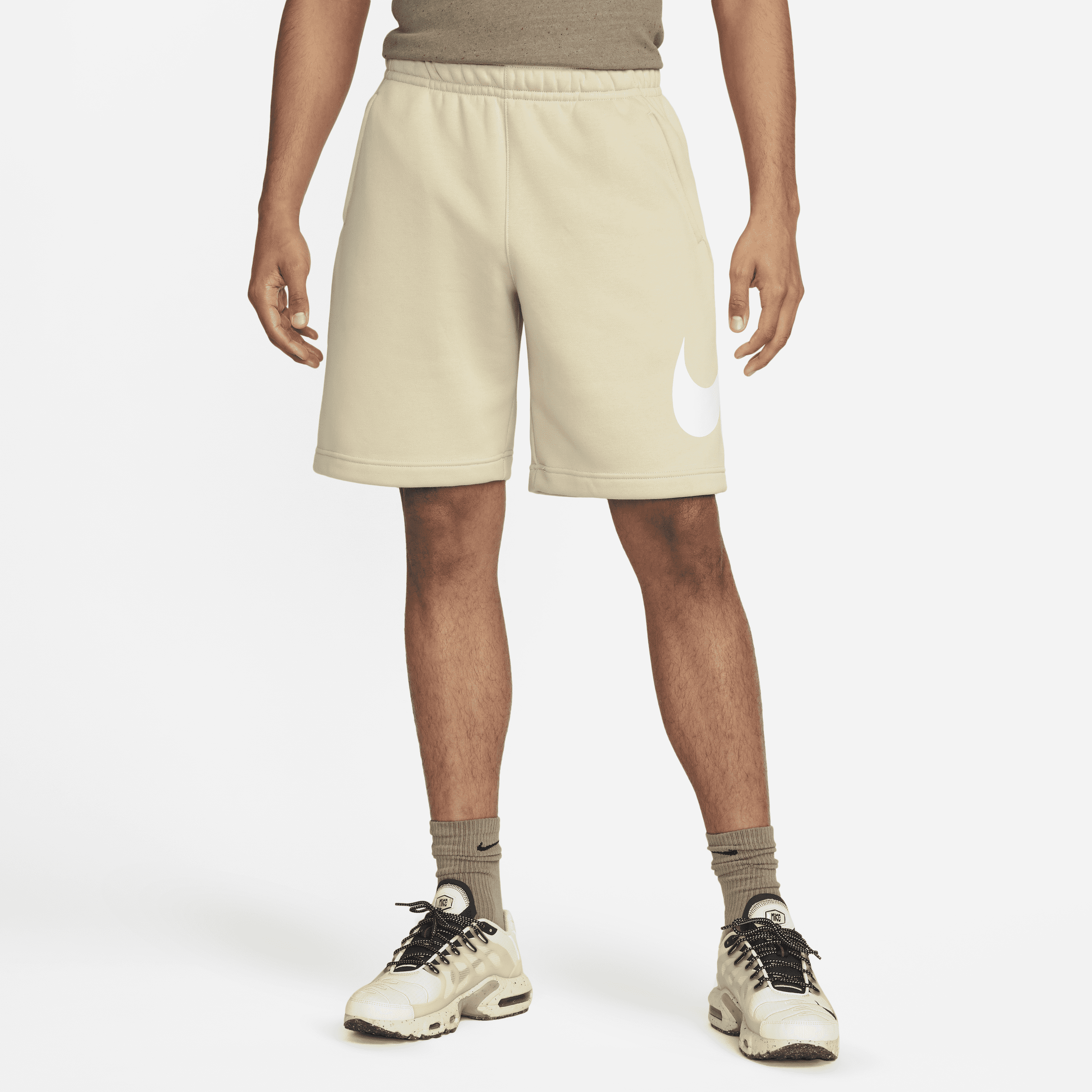 Nike Men's  Sportswear Club Graphic Shorts In Rattan/rattan/white