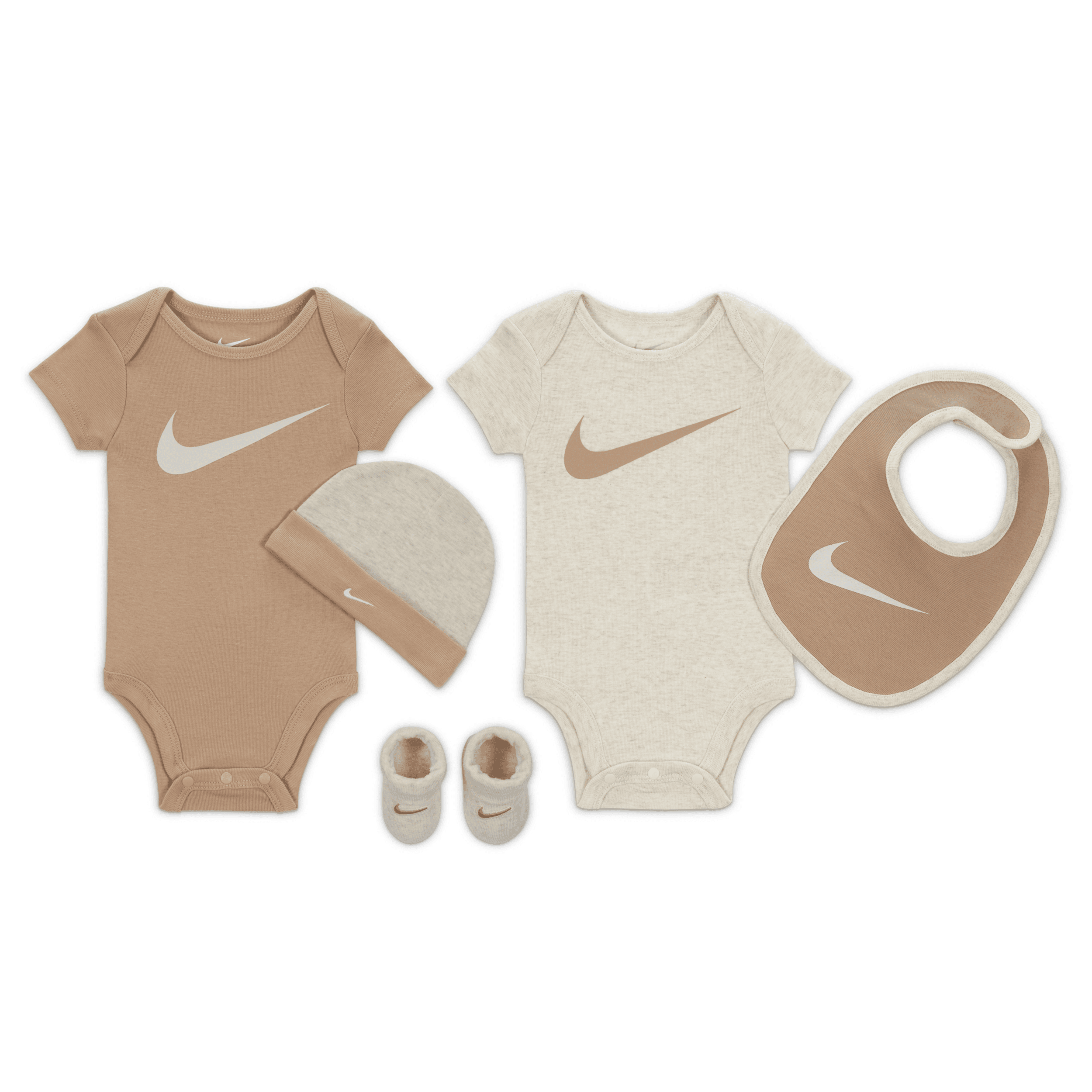 Shop Nike Baby Essentials Baby (0-9m) 5-piece Boxed Gift Set In Brown