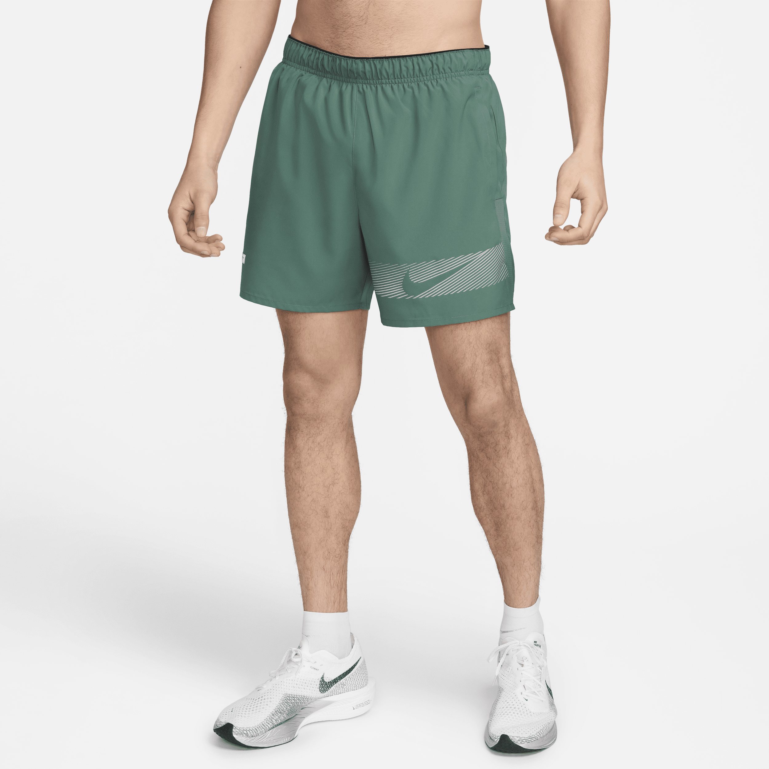 Shop Nike Men's Challenger Flash Dri-fit 5" Brief-lined Running Shorts In Green