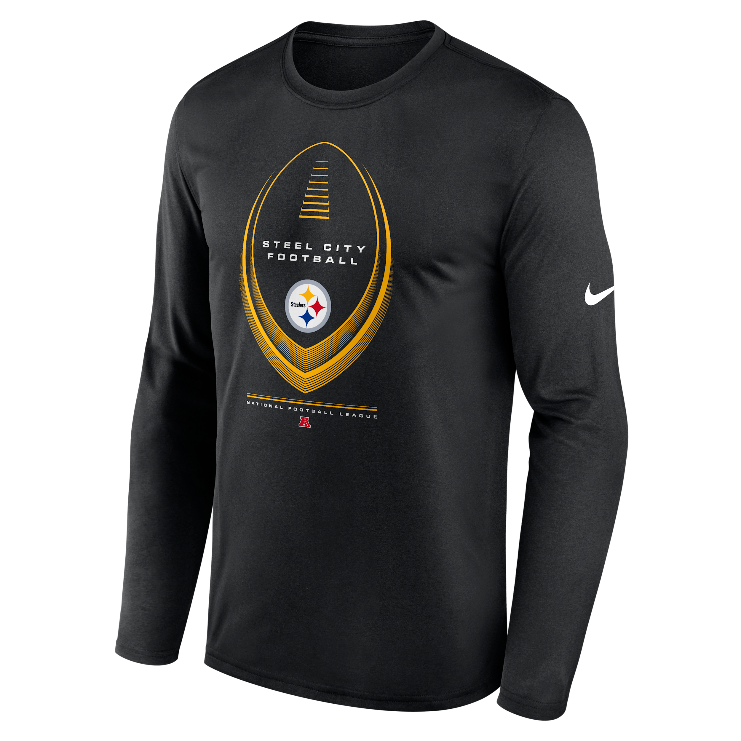 Pittsburgh Steelers Legend Icon Nike Men's Dri-FIT NFL Long-Sleeve T-Shirt in Black | NKHT00A7L-NDB