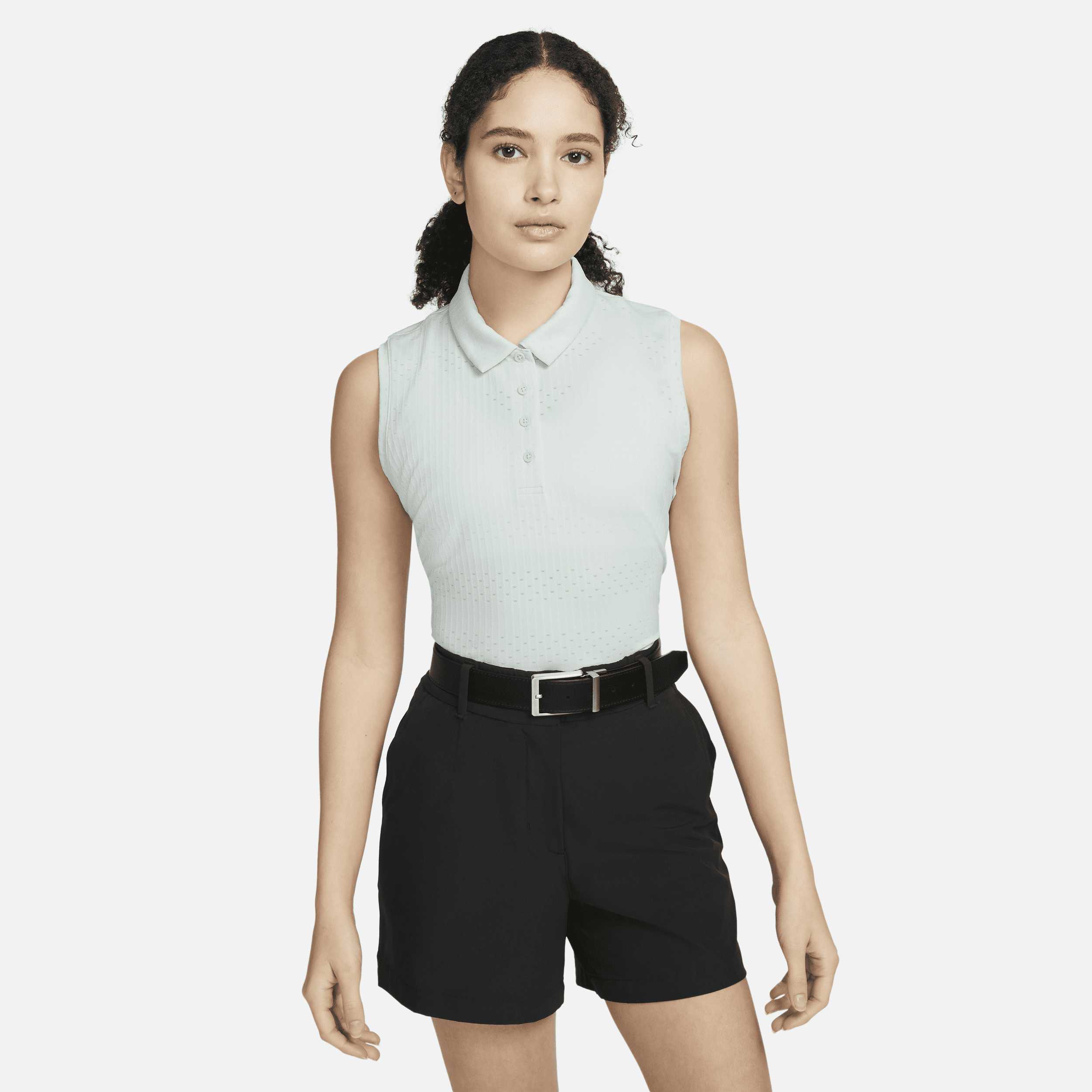 Nike Women's Dri-fit Victory Sleeveless Printed Golf Polo In Grey