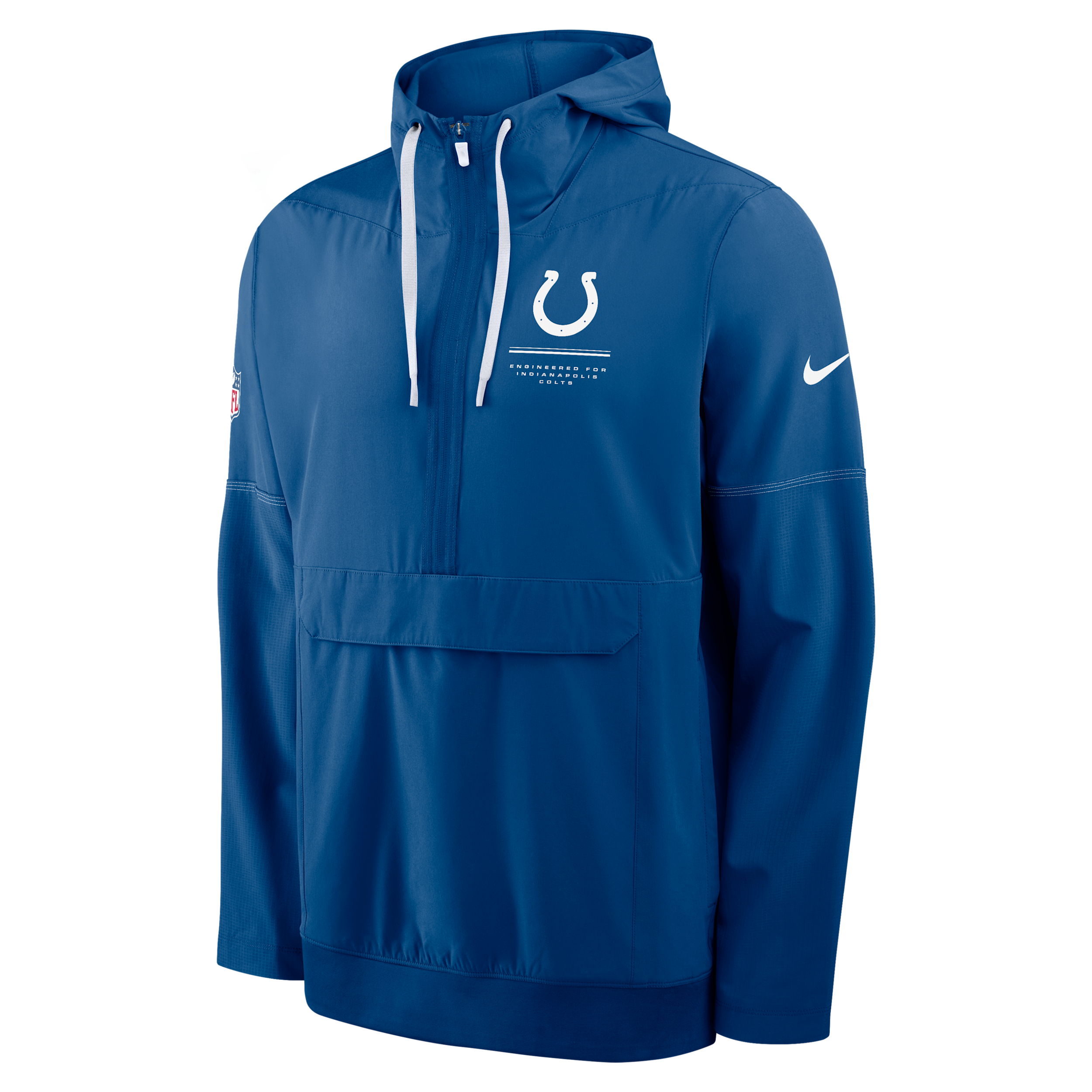 Indianapolis Colts Sideline Anorak Nike Men's NFL 1/2-Zip Hooded Jacket in Blue | 03AT088K98-EKU