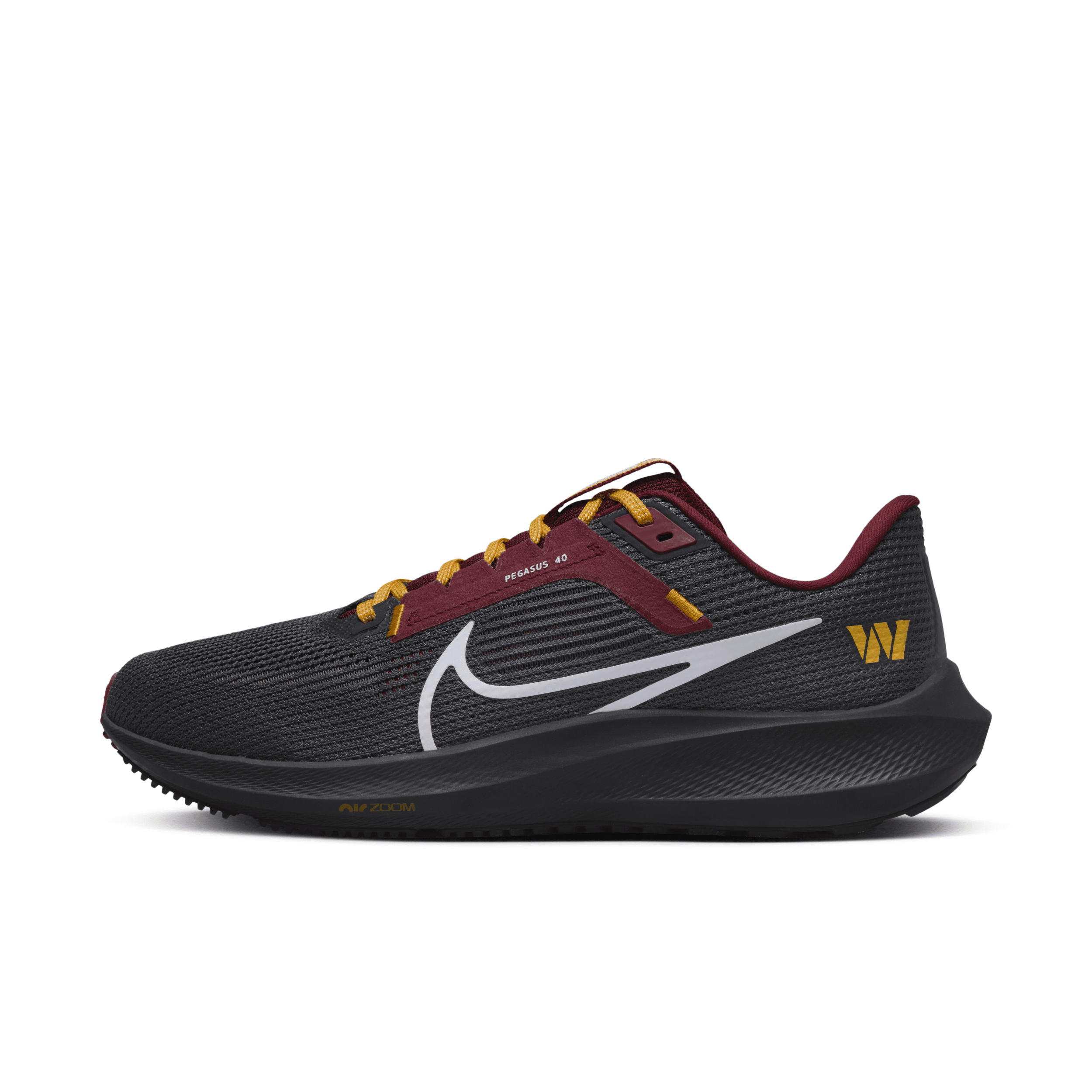 Nike Men's Pegasus 40 (NFL Washington Commanders) Road Running Shoes in Grey, Size: 7 | DZ6009-001