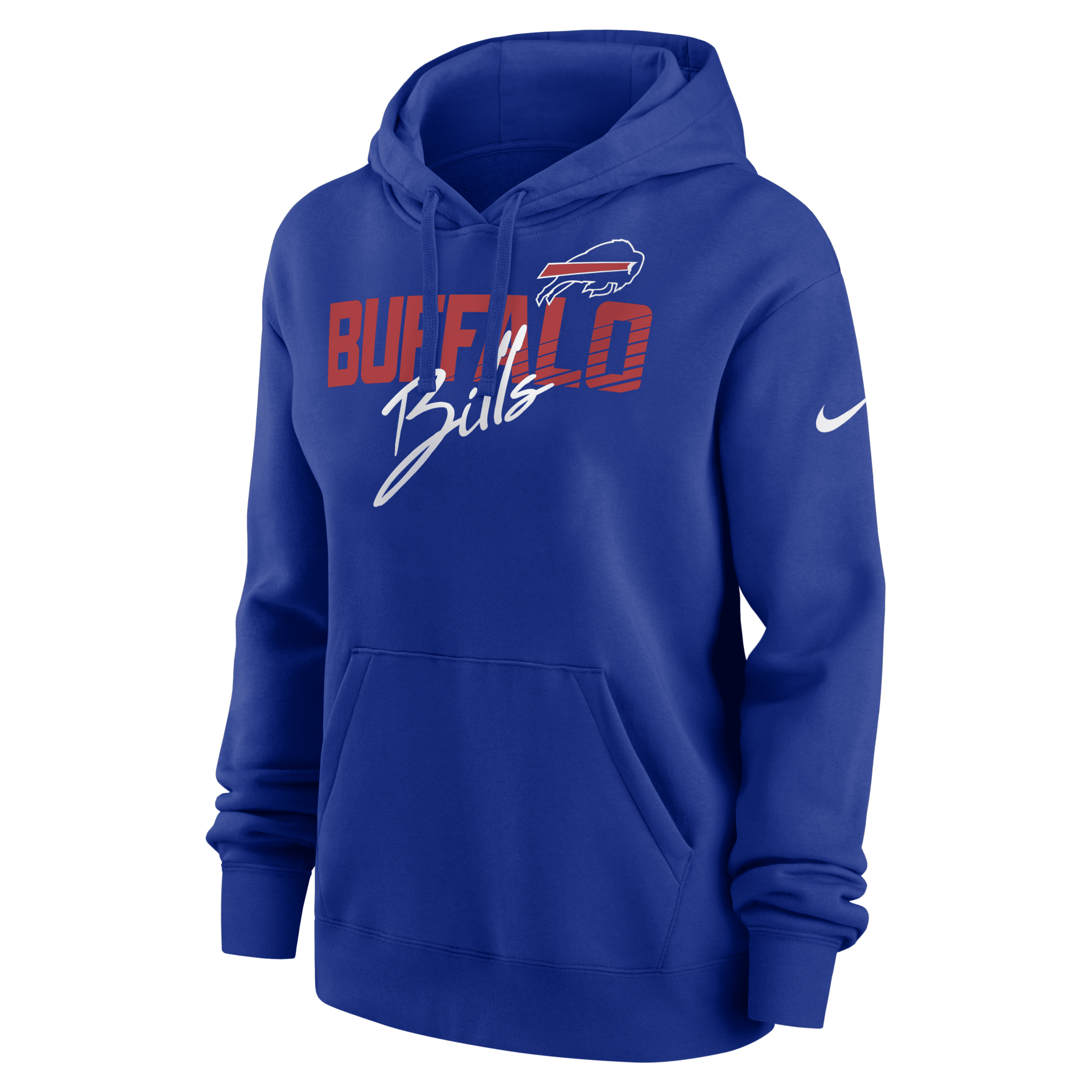 Shop Nike Women's Wordmark Club (nfl Buffalo Bills) Pullover Hoodie In Blue