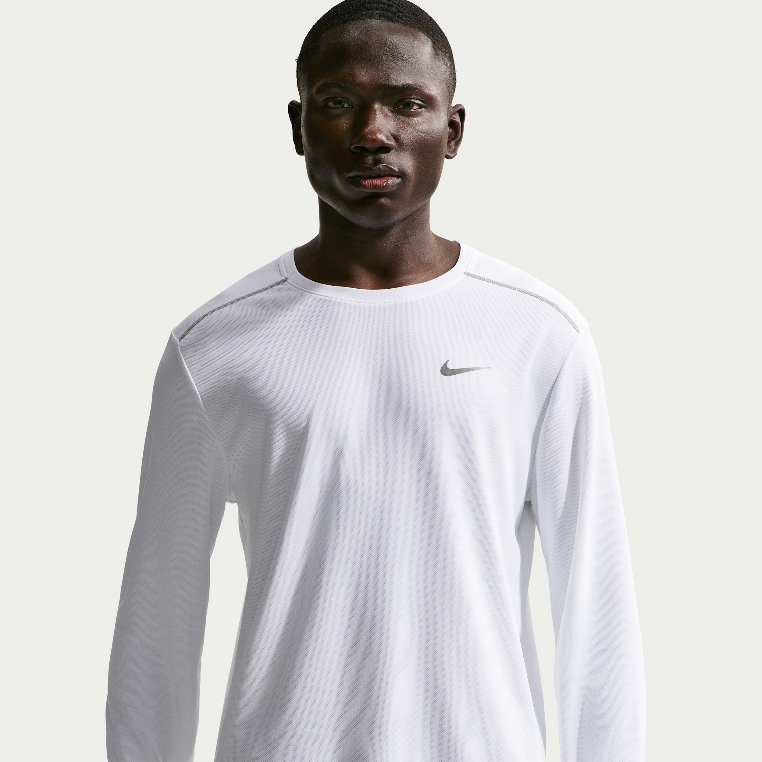 Nike Men's Miler Dri-FIT Long-Sleeve Running Top in White | IF2086-100