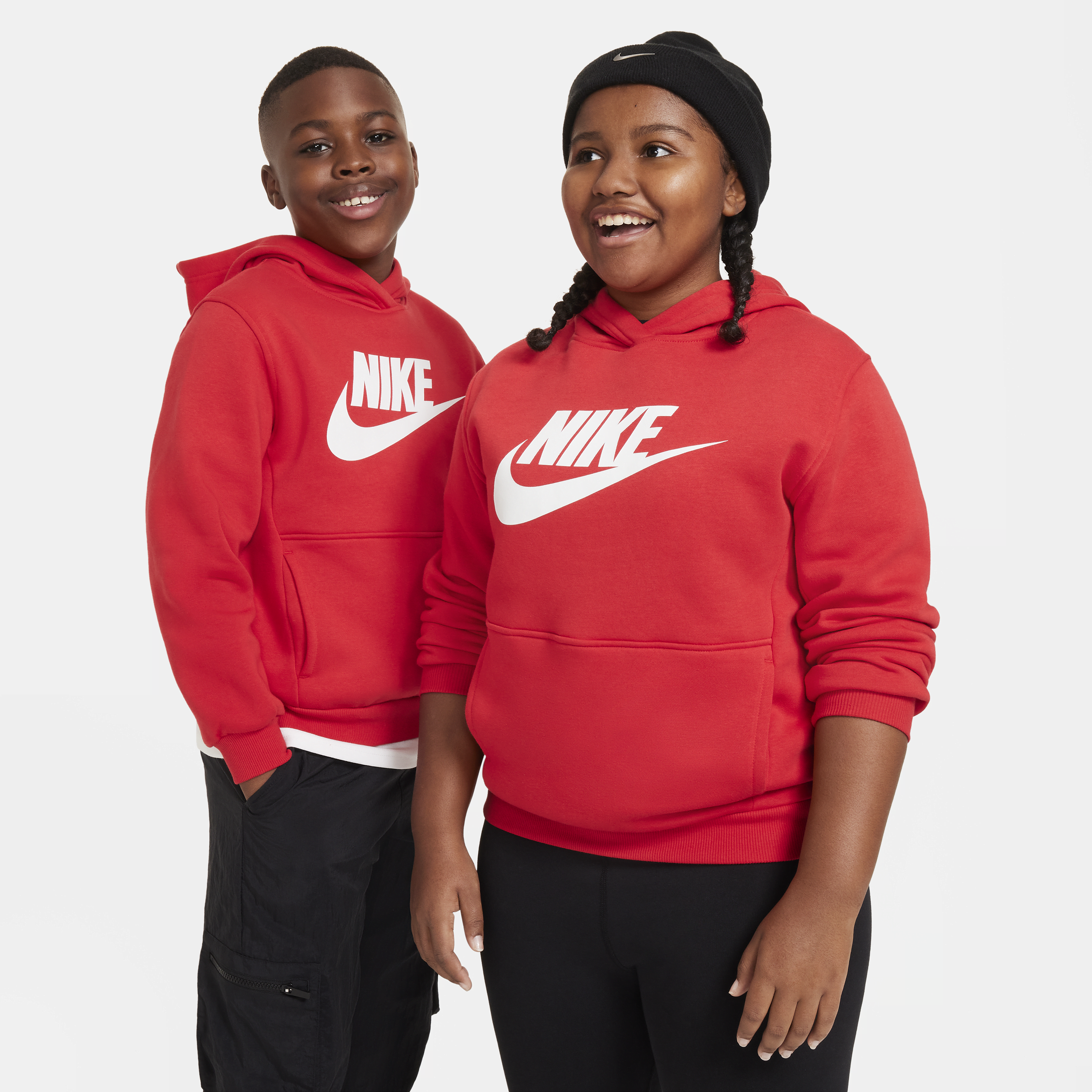 Nike Sportswear Club Fleece Big Kids' Hoodie (extended Size) In Red