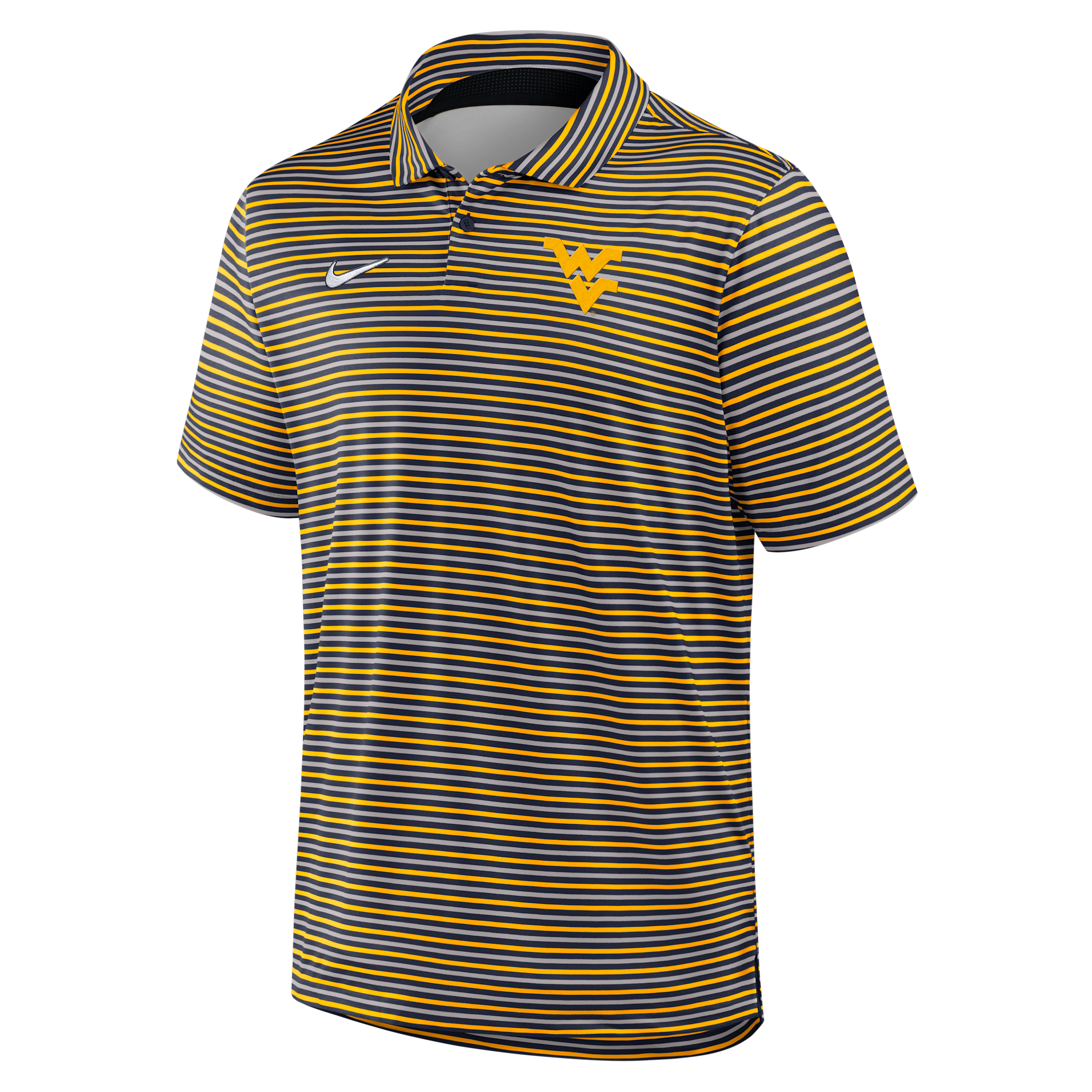 Nike Men's Gold West Virginia Mountaineers 2025 Coaches Premium Tour Stripe Dri-fit Polo Shirt - Gold