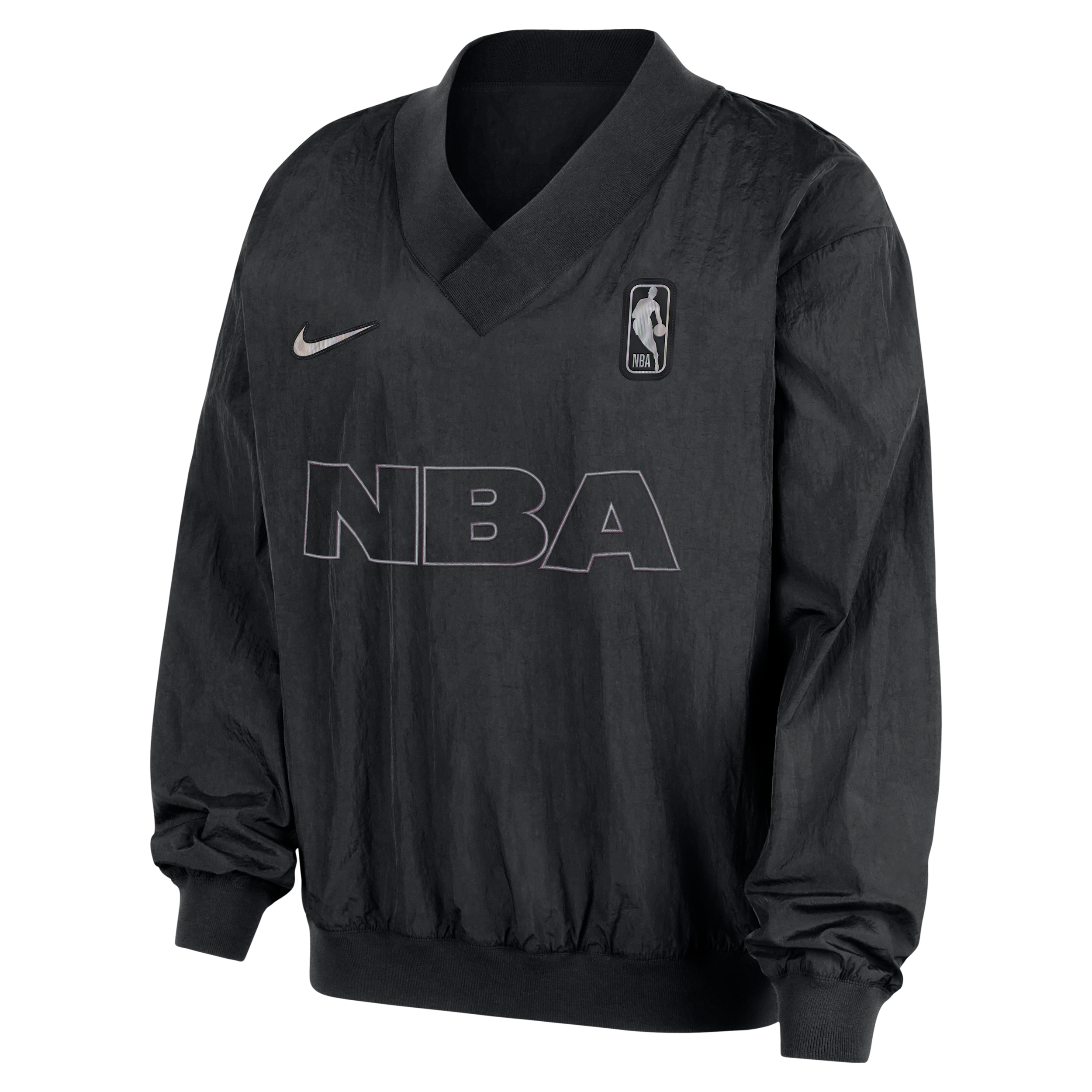 Nike Team 31  Women's Nba Woven Long-sleeve V-neck Top In Black